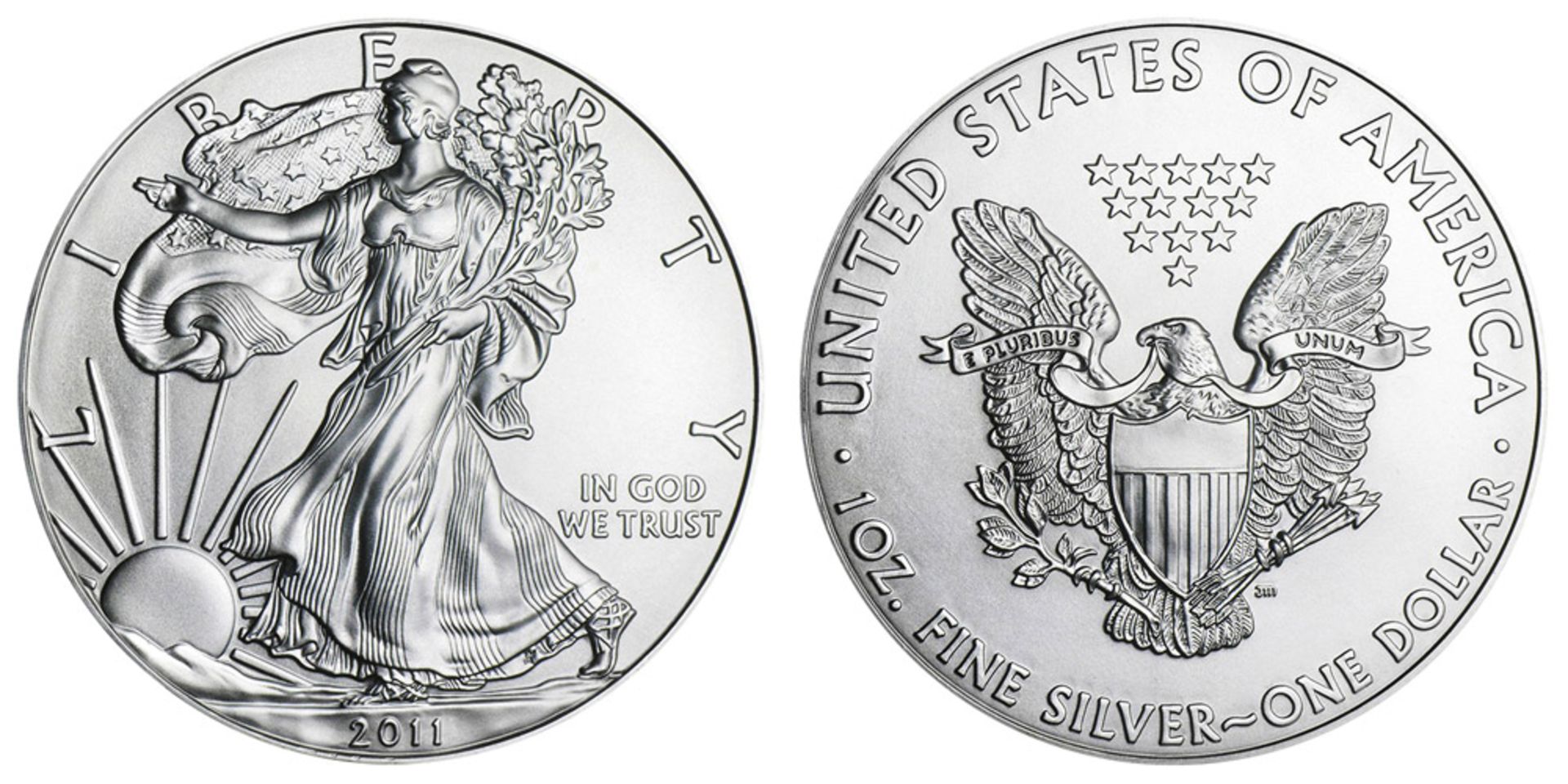 2011 American Silver Eagle .999 Fine Silver Dollar Coin - Image 2 of 2