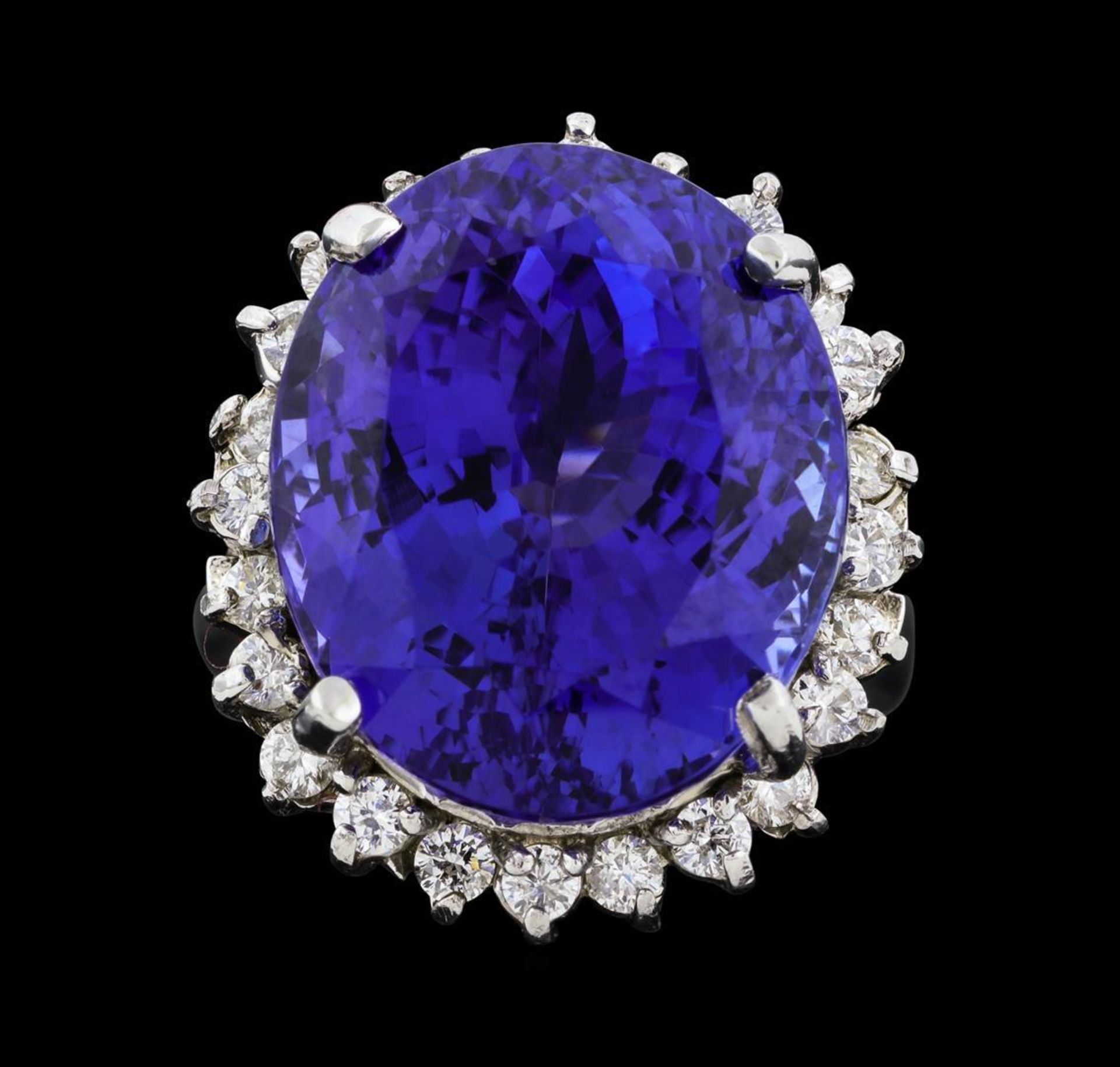 22.03 ctw Tanzanite and Diamond Ring - 14KT White Gold - Image 4 of 10