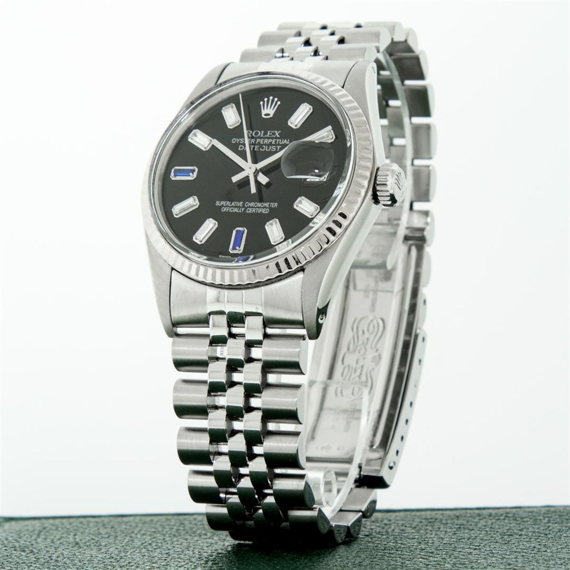 Rolex Mens Stainless Steel 36mm Black Diamond Dial Datejust Wristwatch - Image 2 of 14