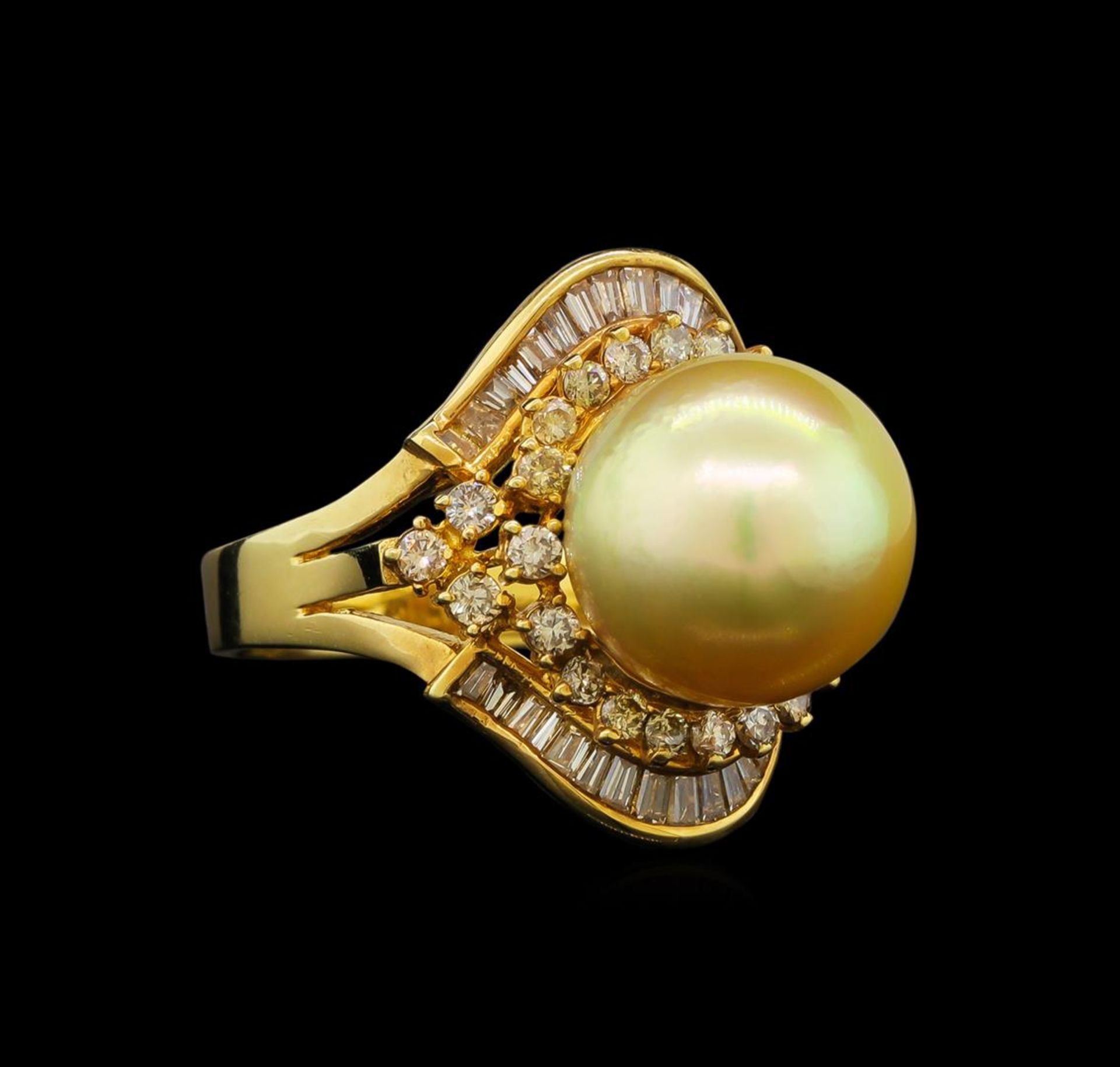 14KT Yellow Gold Pearl and Diamond Ring - Image 2 of 10