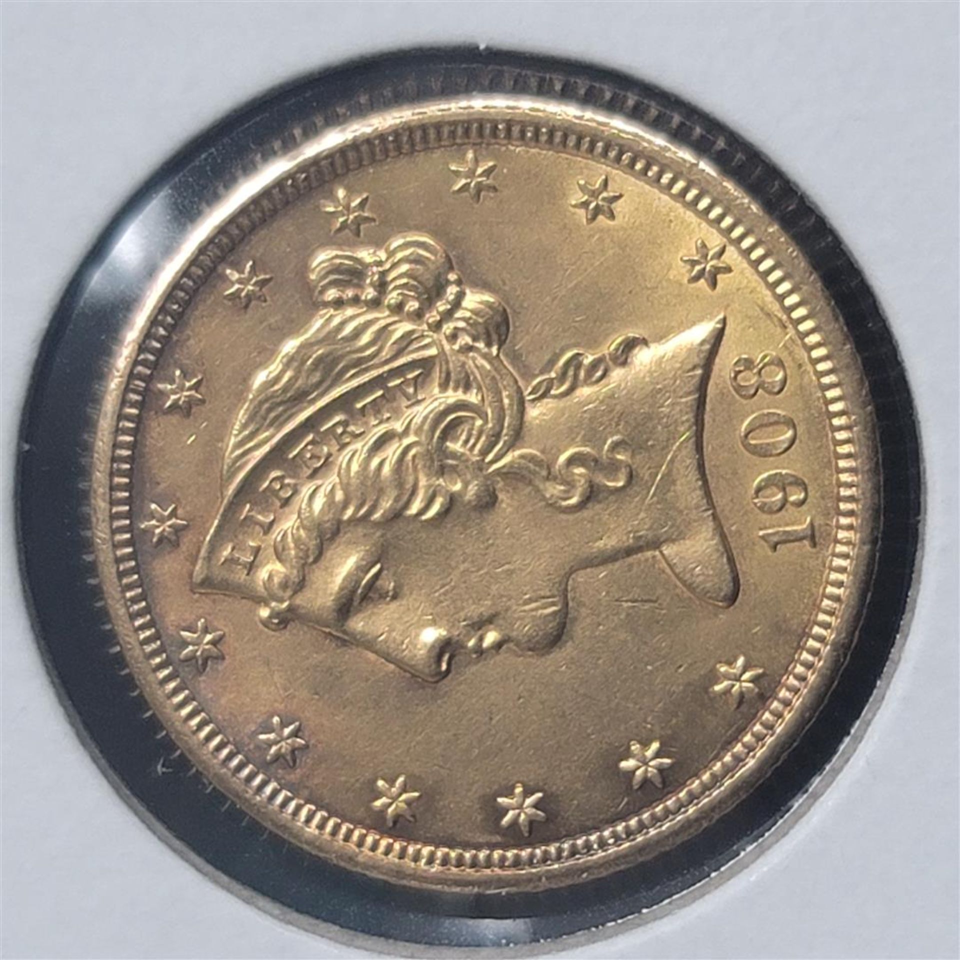 1908 $5 Liberty Head Half Eagle CU