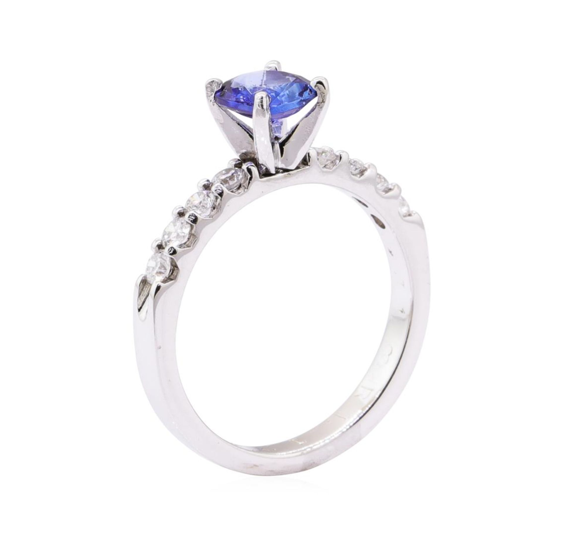 1.11 ctw Blue Sapphire and Diamond Ring - 14KT White Gold - Image 4 of 4