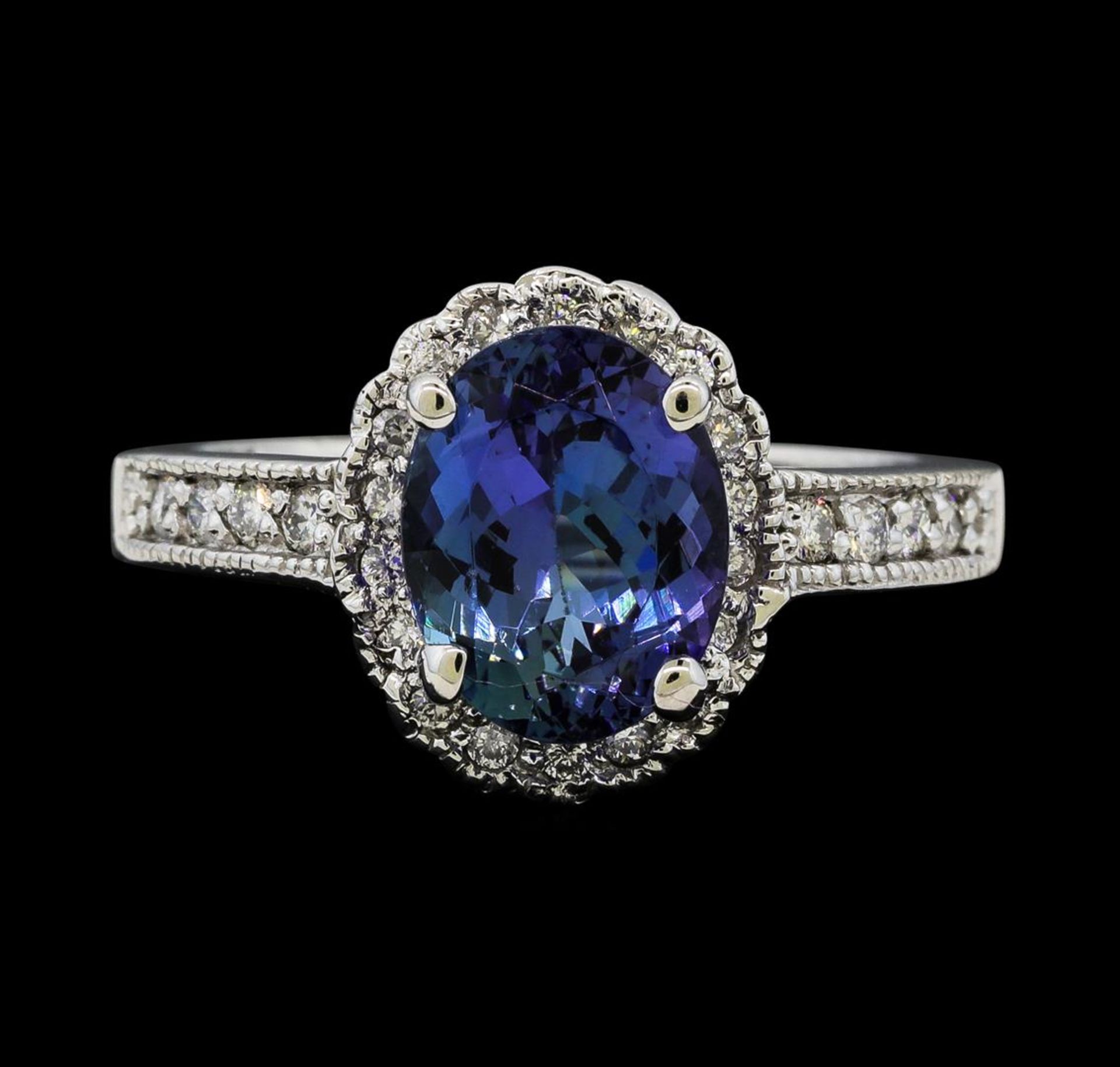 2.65 ctw Tanzanite and Diamond Ring - 14KT White Gold - Image 2 of 4