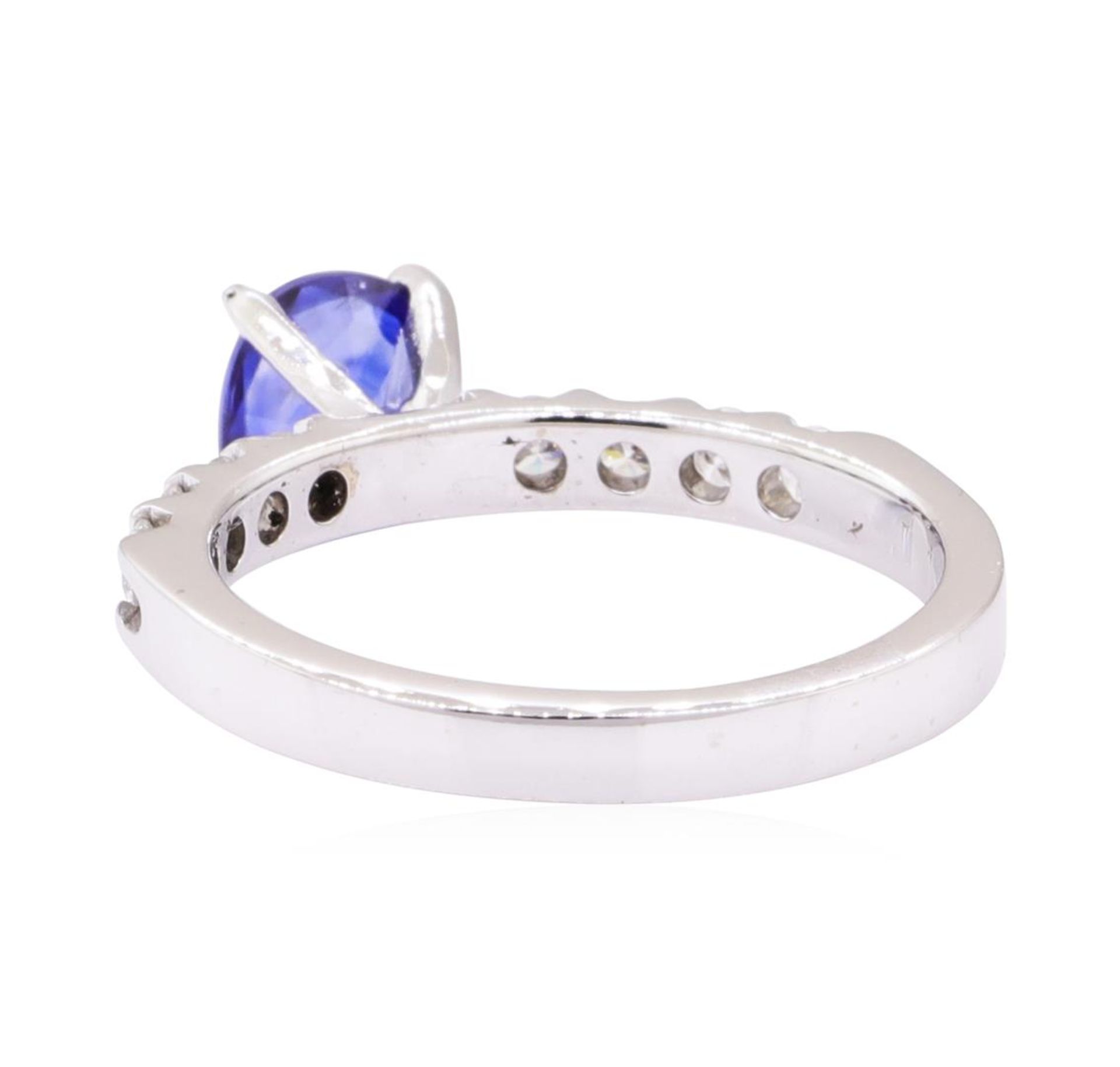 1.11 ctw Blue Sapphire and Diamond Ring - 14KT White Gold - Image 3 of 4