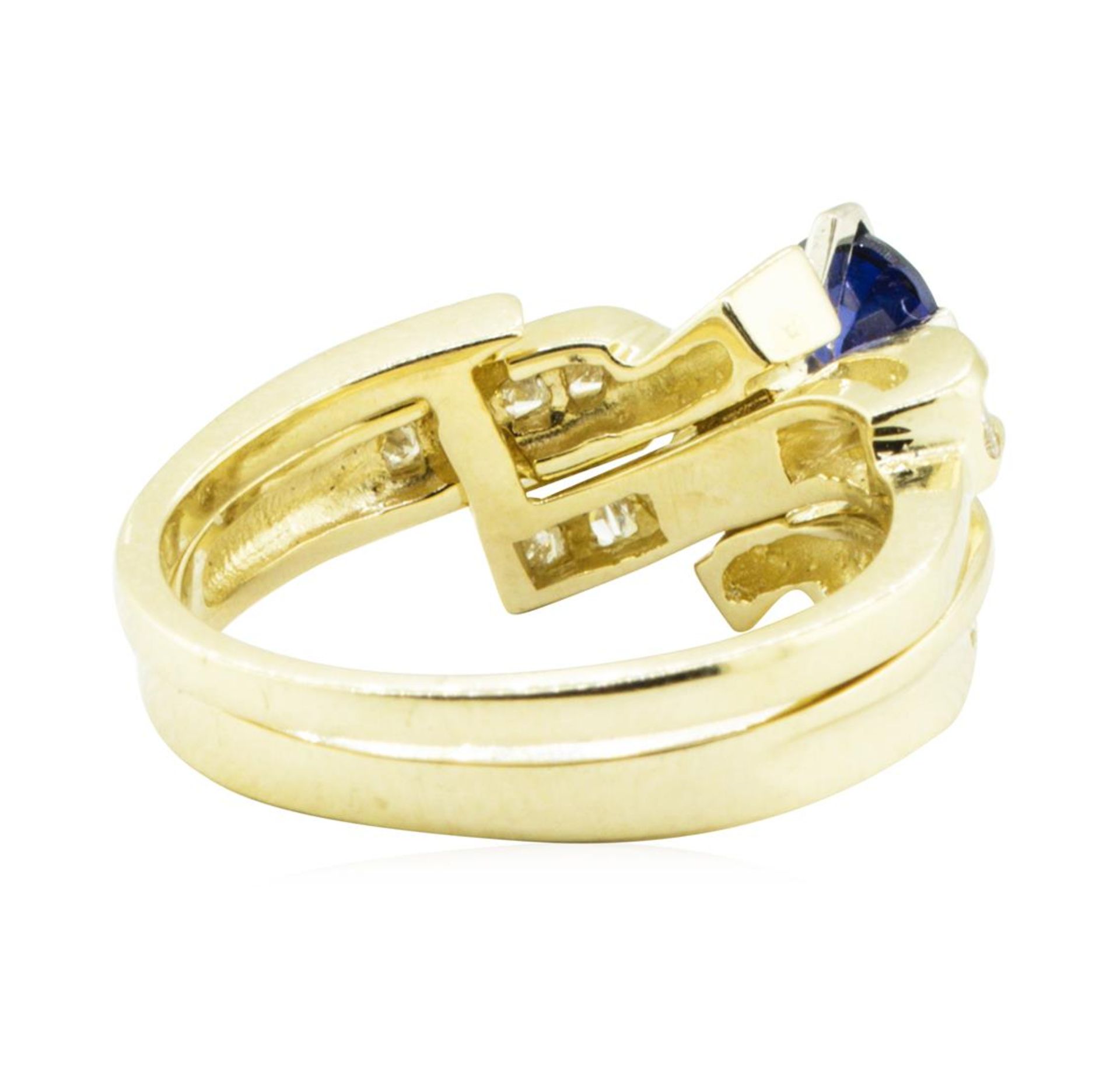 1.50 ctw Blue Sapphire and Diamond Ring Set - 14KT Yellow Gold - Image 3 of 4