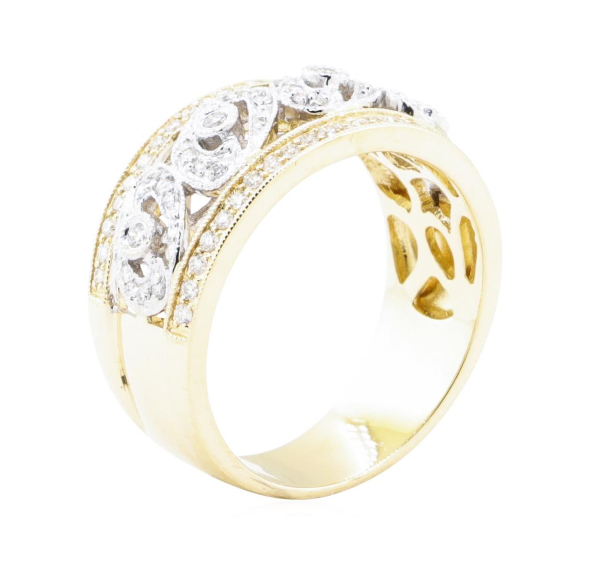 0.52 ctw Diamond Wide Band - 14KT Yellow And White Gold - Image 4 of 5