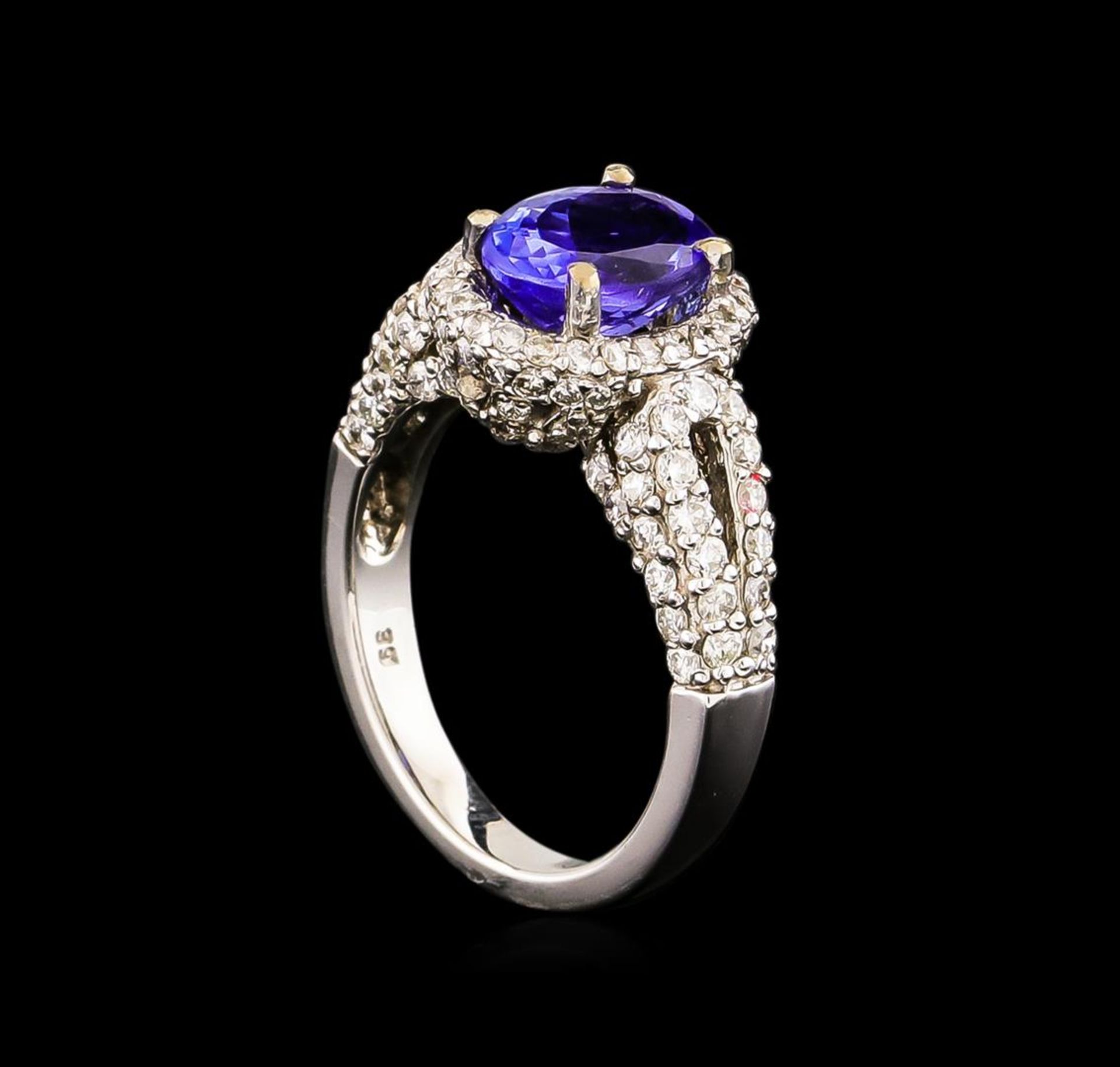 14KT White Gold 2.14 ctw Tanzanite and Diamond Ring - Image 4 of 5