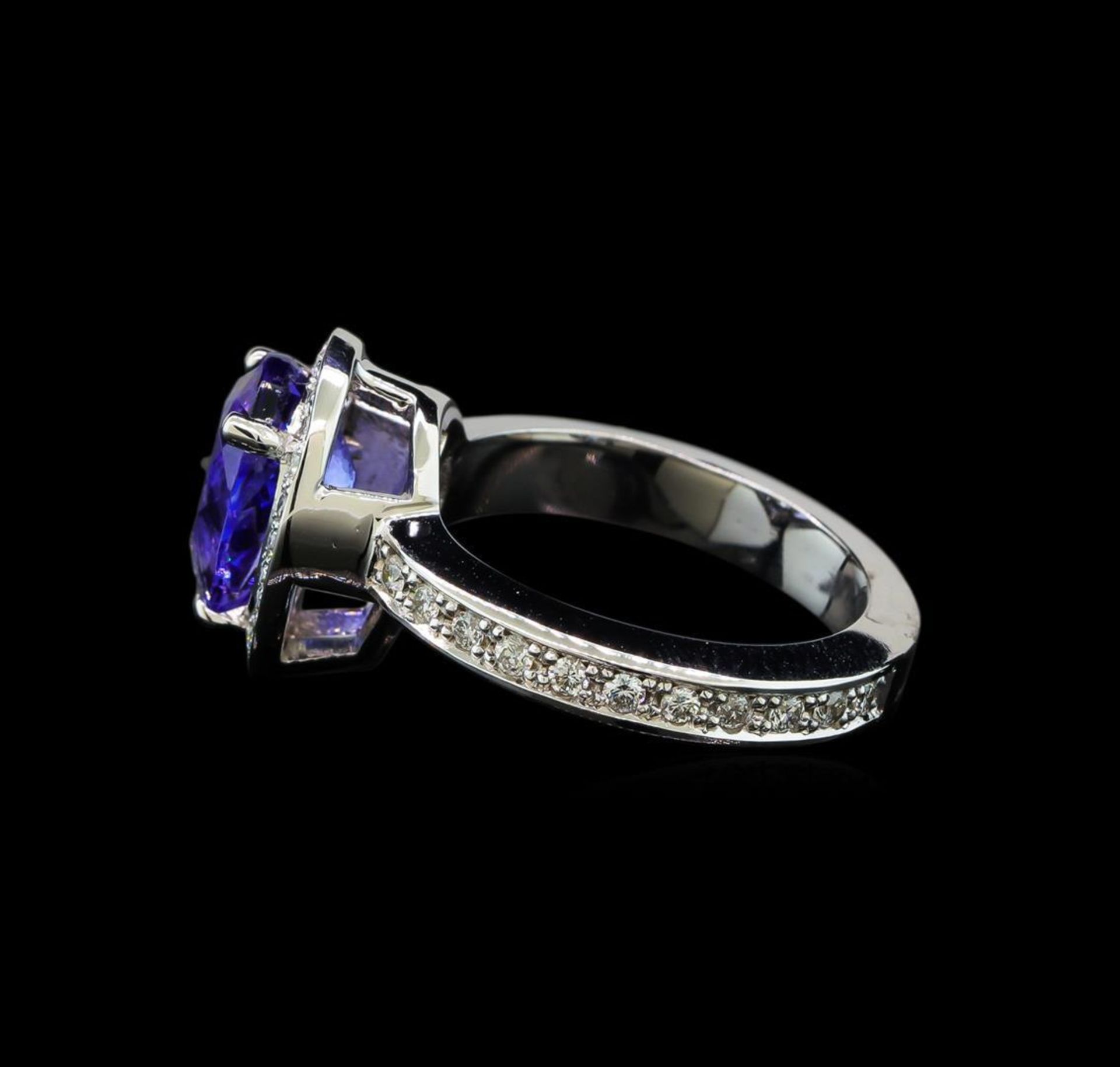 2.90 ctw Tanzanite and Diamond Ring - 14KT White Gold - Image 3 of 5