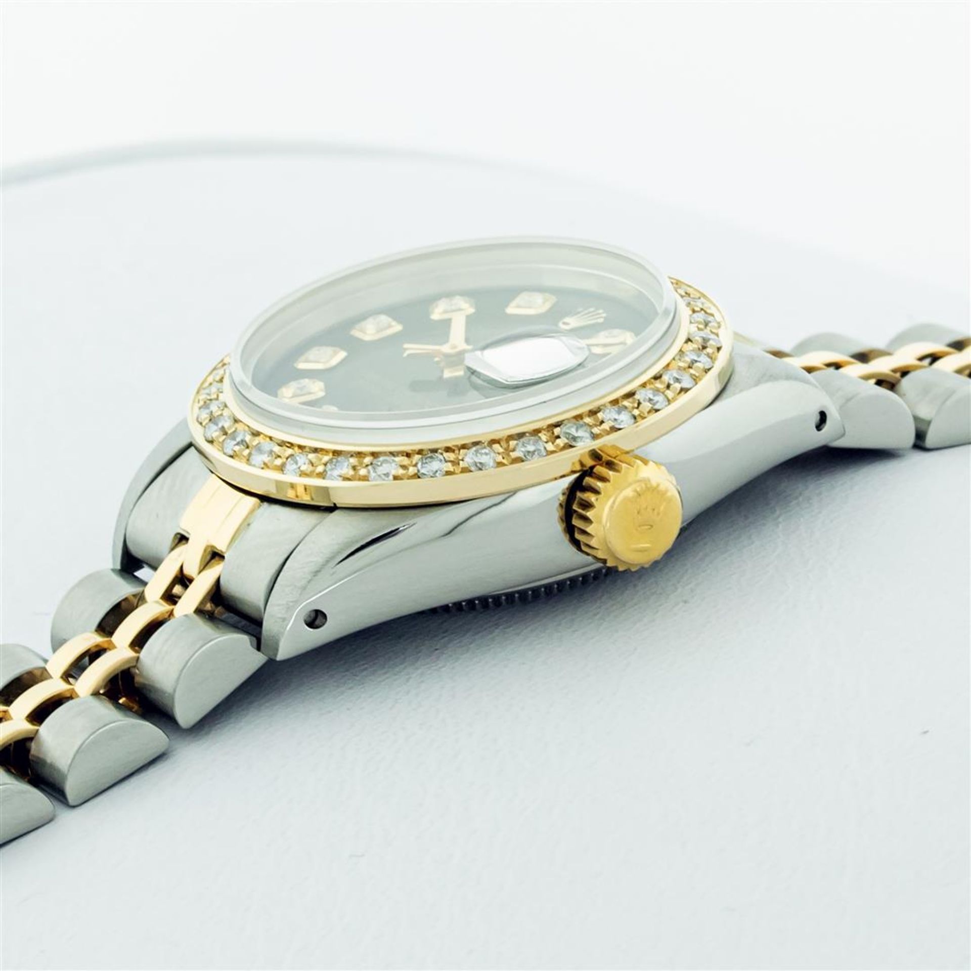 Ladies 26MM Datejust Black Diamond Oyster Perpetual 2T and SS - Image 8 of 9