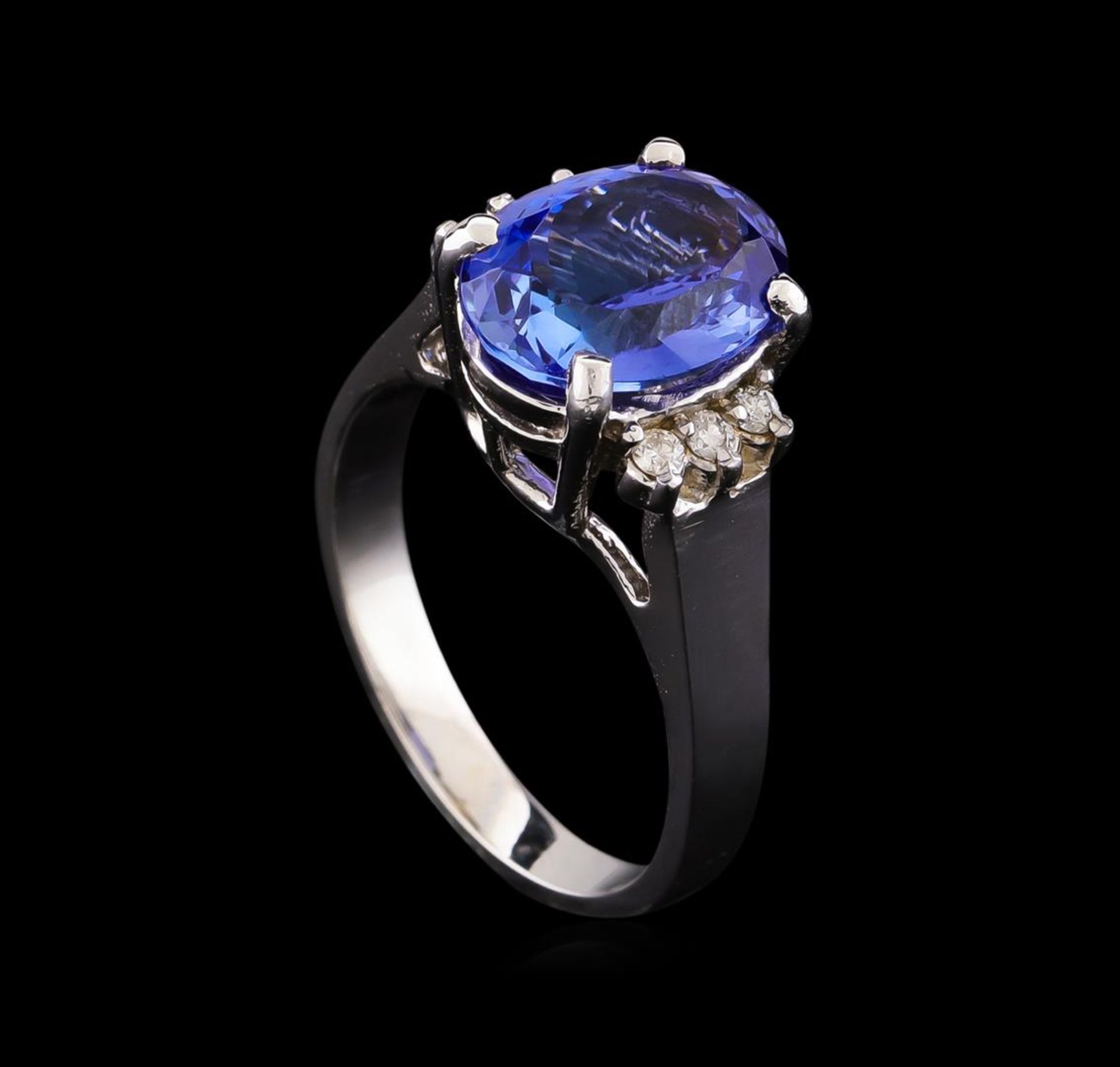 3.66 ctw Tanzanite and Diamond Ring - 14KT White Gold - Image 4 of 5