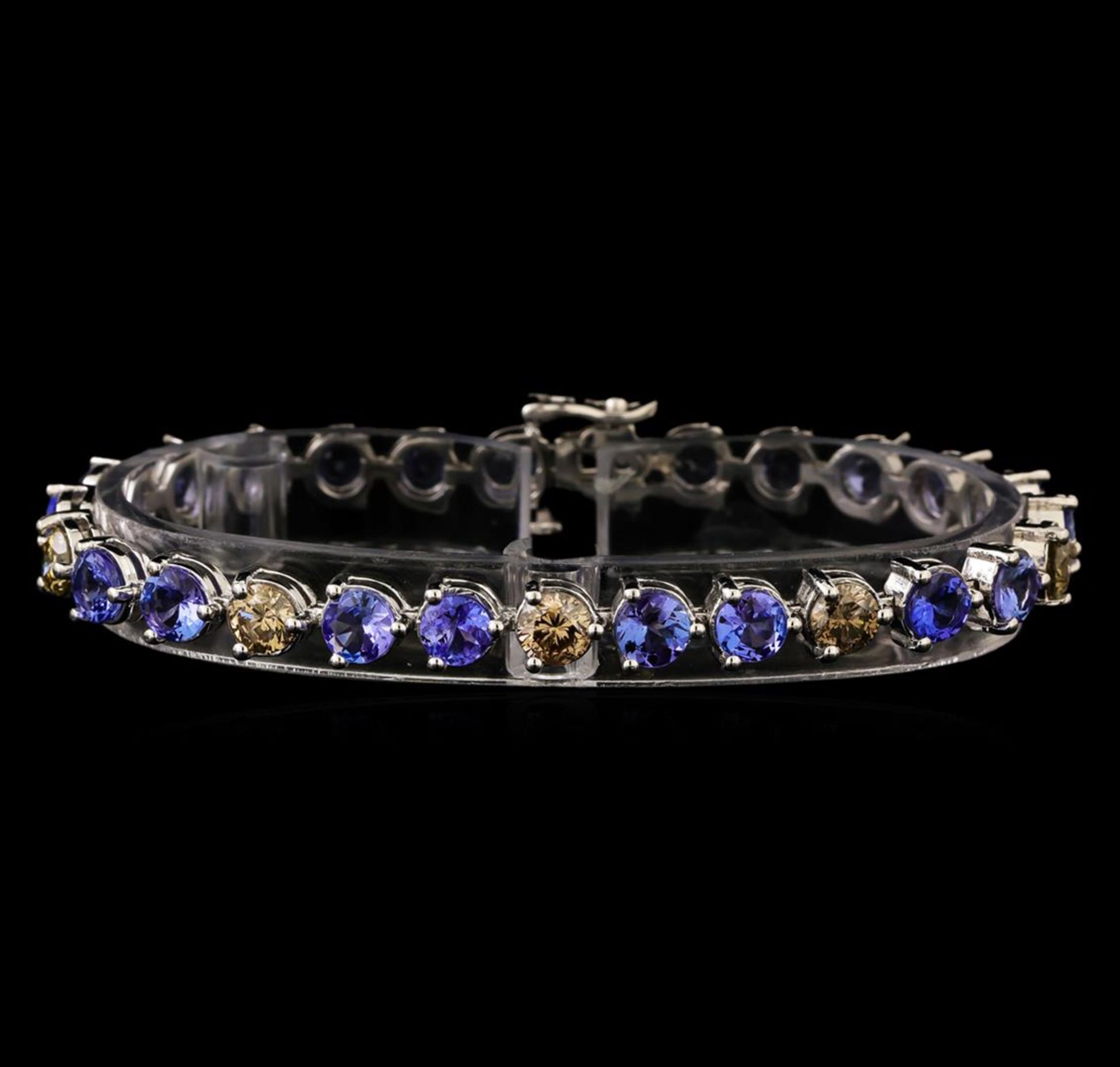 14KT White Gold 9.46 ctw Tanzanite and Diamond Bracelet