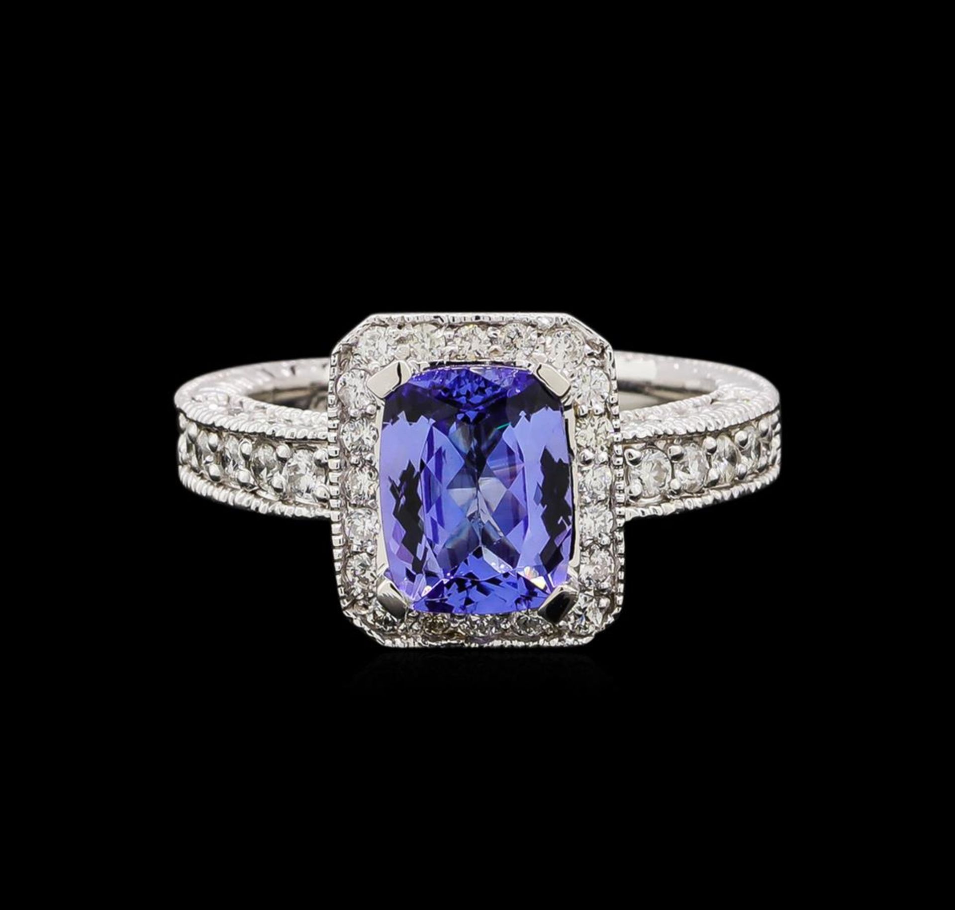 14KT White Gold 1.54 ctw Tanzanite and Diamond Ring - Image 2 of 5