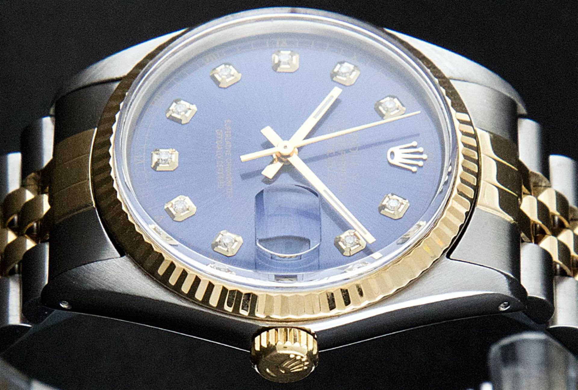 Rolex Mens 2 Tone Blue Diamond 36MM Oyster Perpetual Datejust Wristwatch - Image 2 of 9