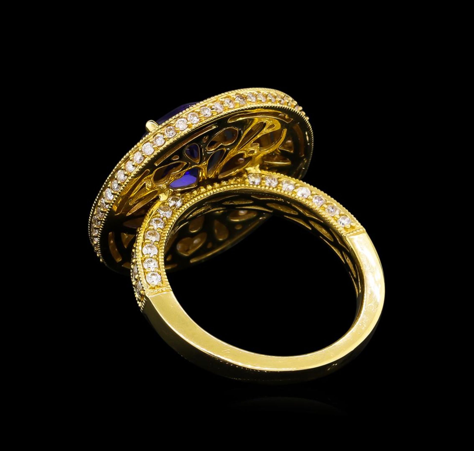 14KT Yellow Gold 3.40 ctw Tanzanite and Diamond Ring - Image 3 of 5