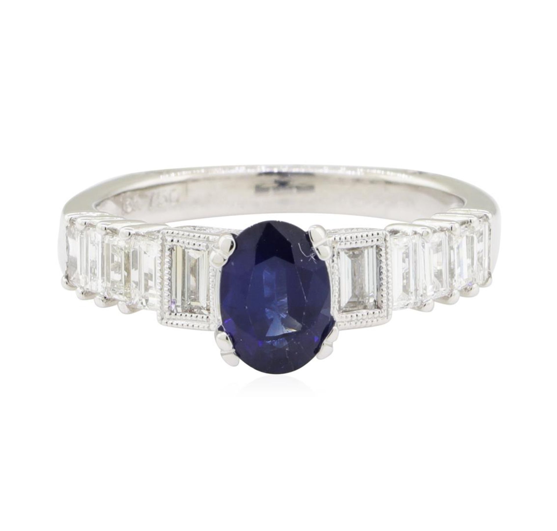 1.85 ctw Sapphire and Diamond Ring - 18KT White Gold - Image 2 of 5