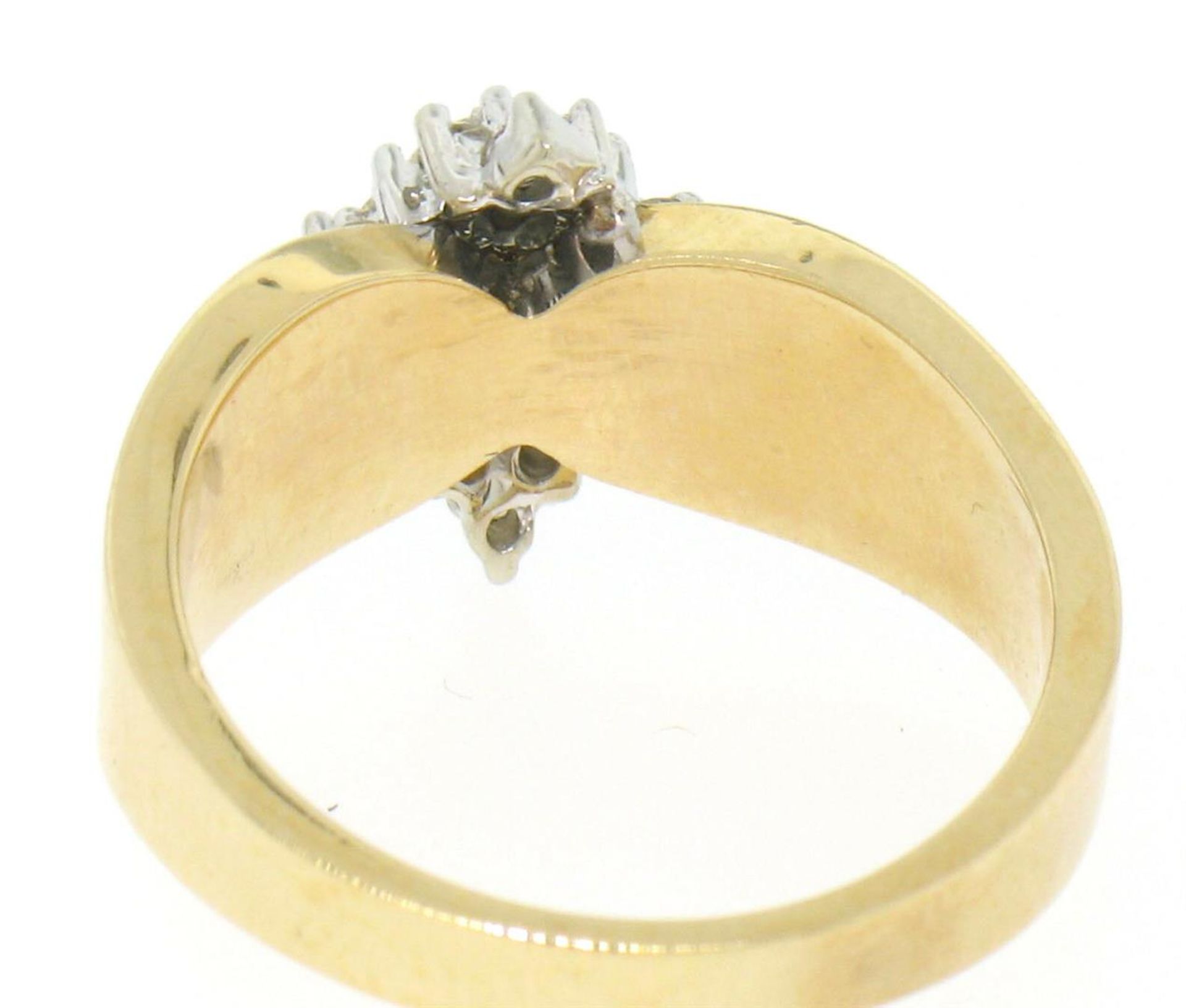 14k Yellow Gold 0.50 ctw Terraced Round Brilliant Diamond Cluster Cocktail Ring - Image 4 of 4