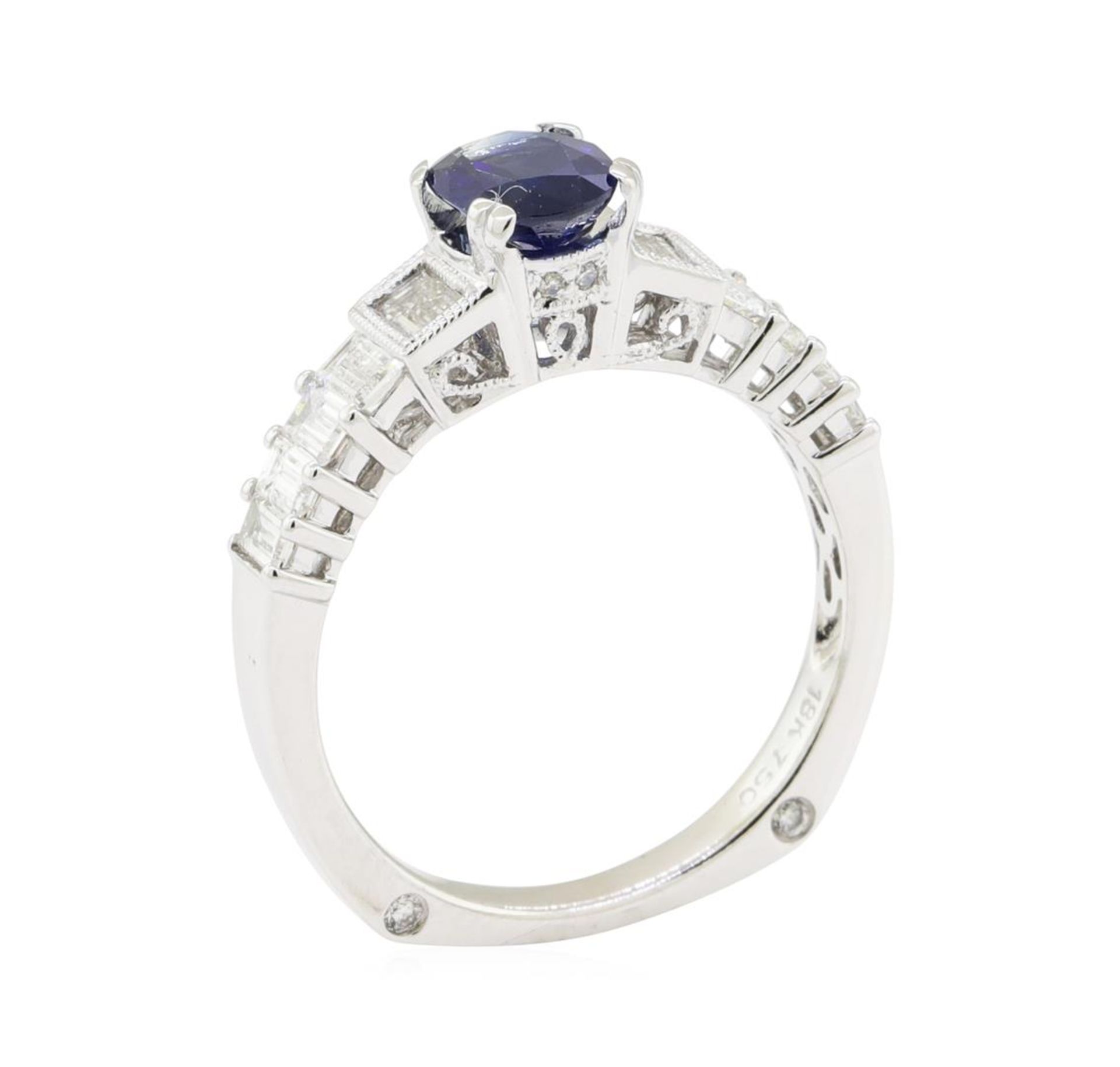 1.85 ctw Sapphire and Diamond Ring - 18KT White Gold - Image 4 of 5