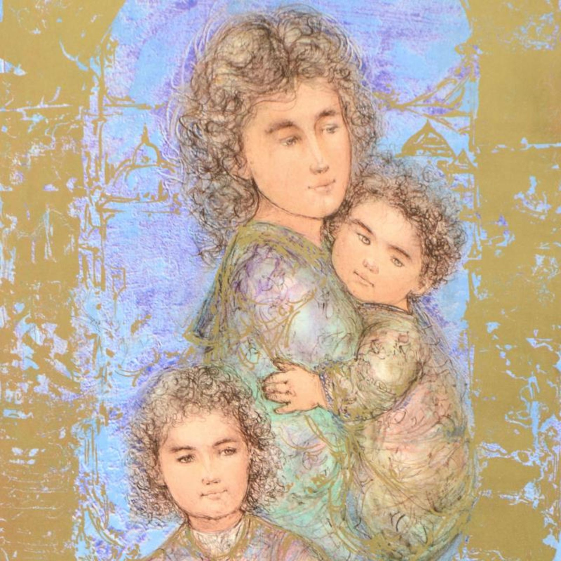 Catherine and Children by Hibel (1917-2014) - Image 2 of 2