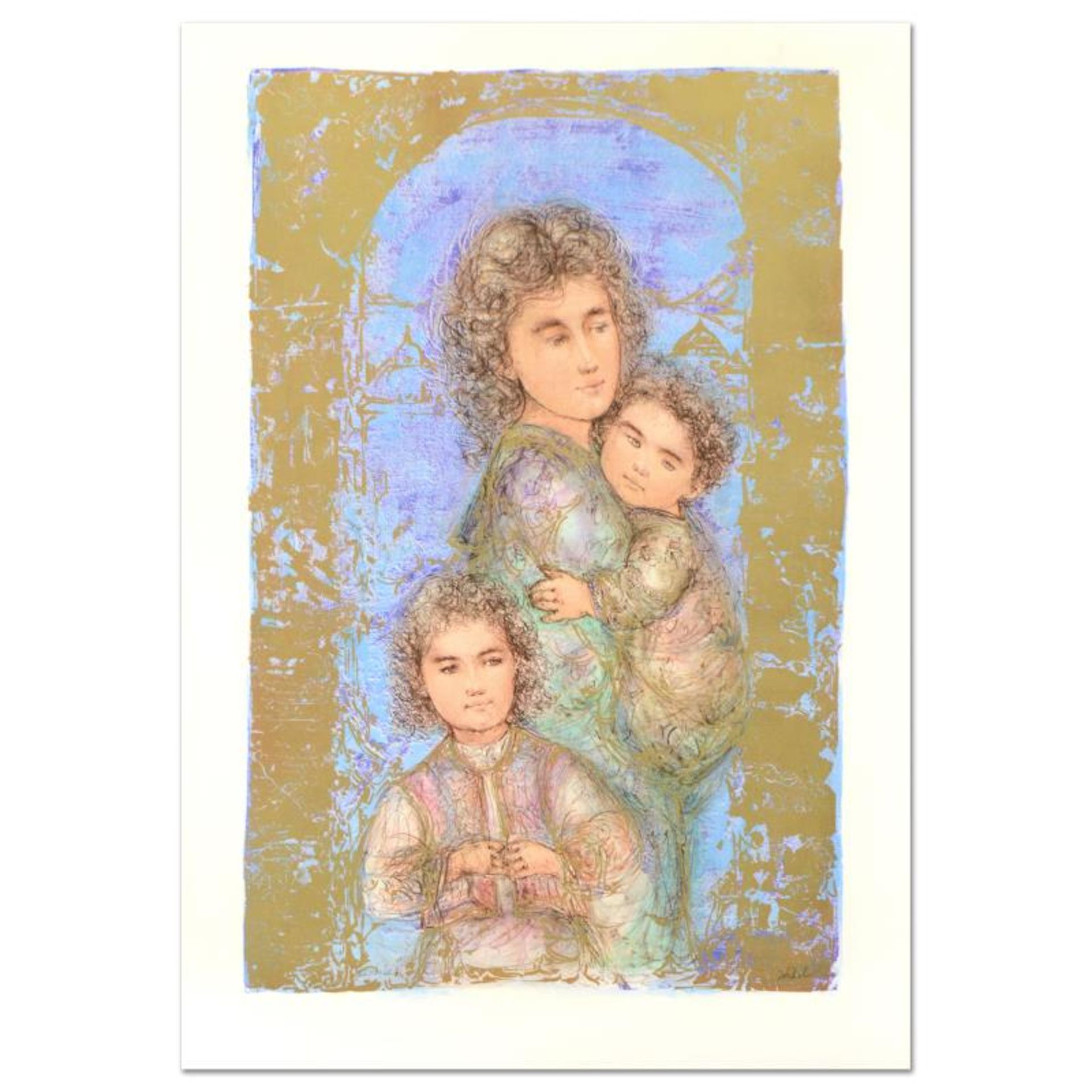 Catherine and Children by Hibel (1917-2014)