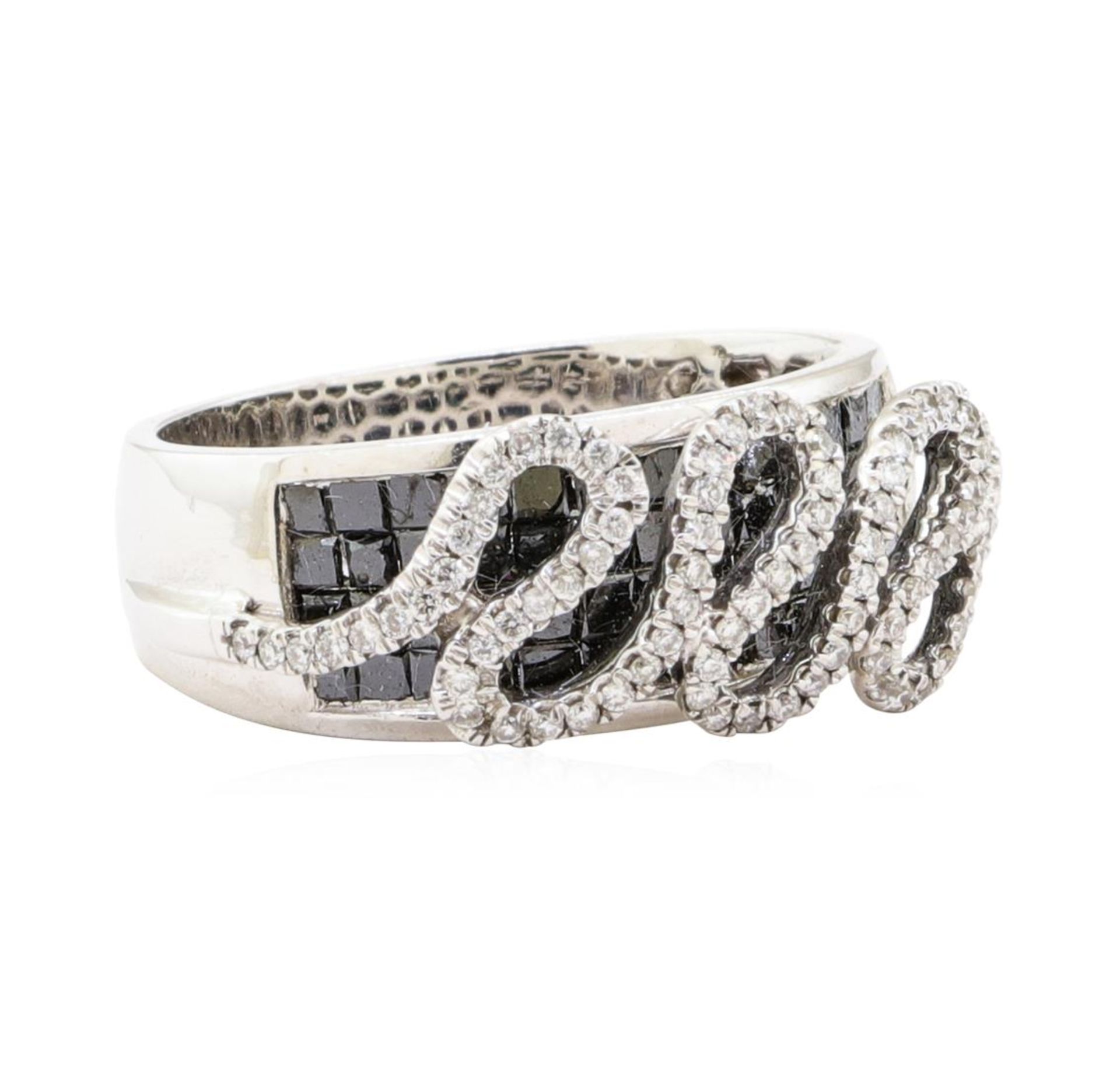 1.68 ctw Black and White Diamond Ring - 14KT White Gold