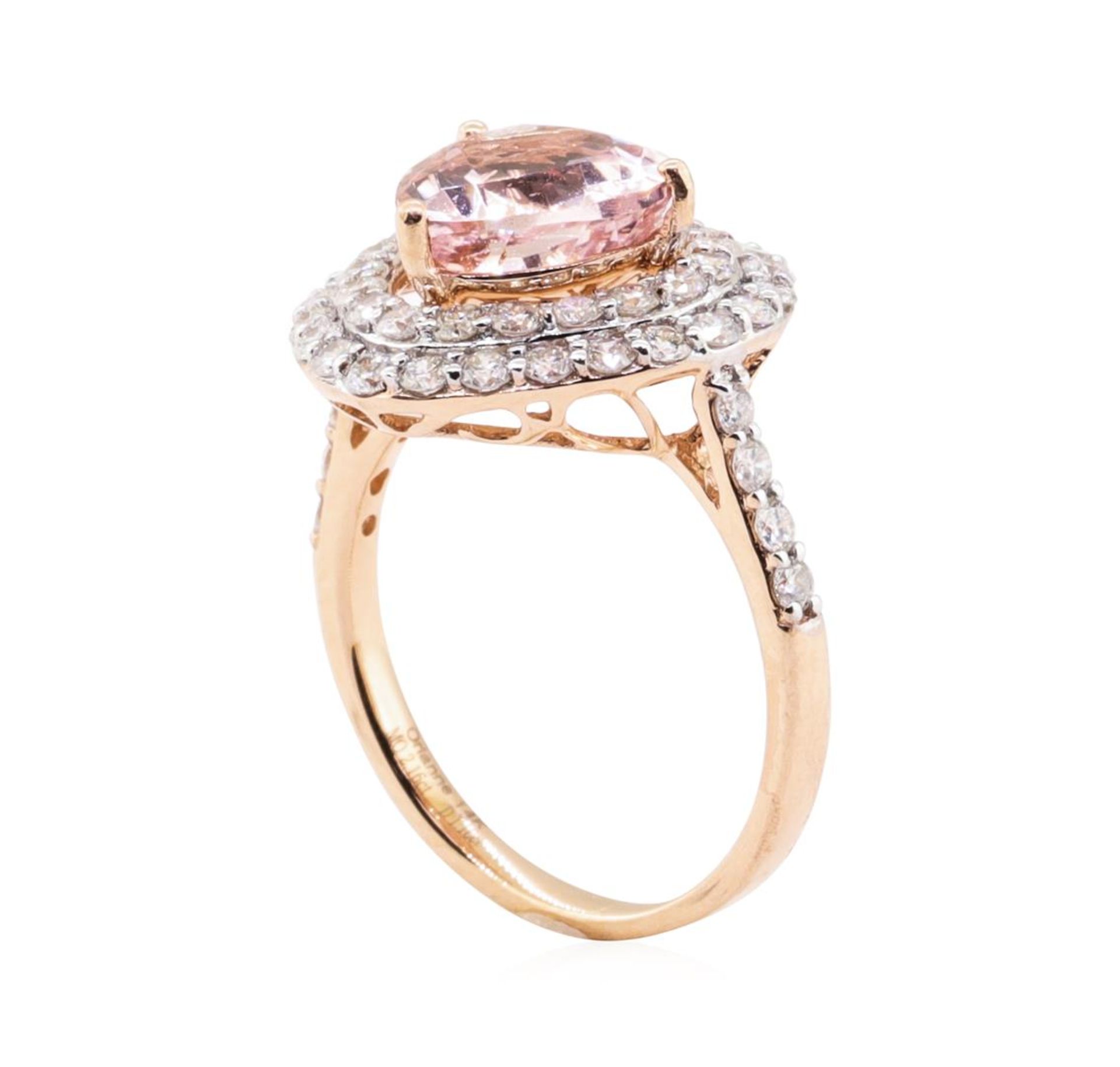 2.16 ctw Morganite and Diamond Ring - 14KT Rose Gold - Image 4 of 5