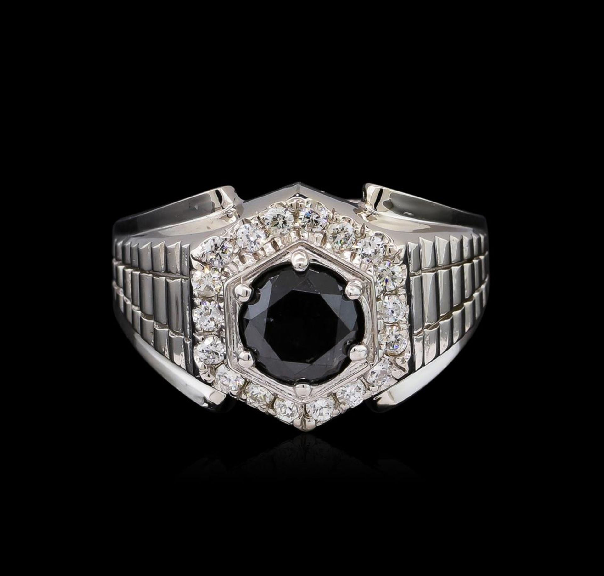 2.55 ctw Black Diamond Ring - 14KT White Gold - Image 2 of 4