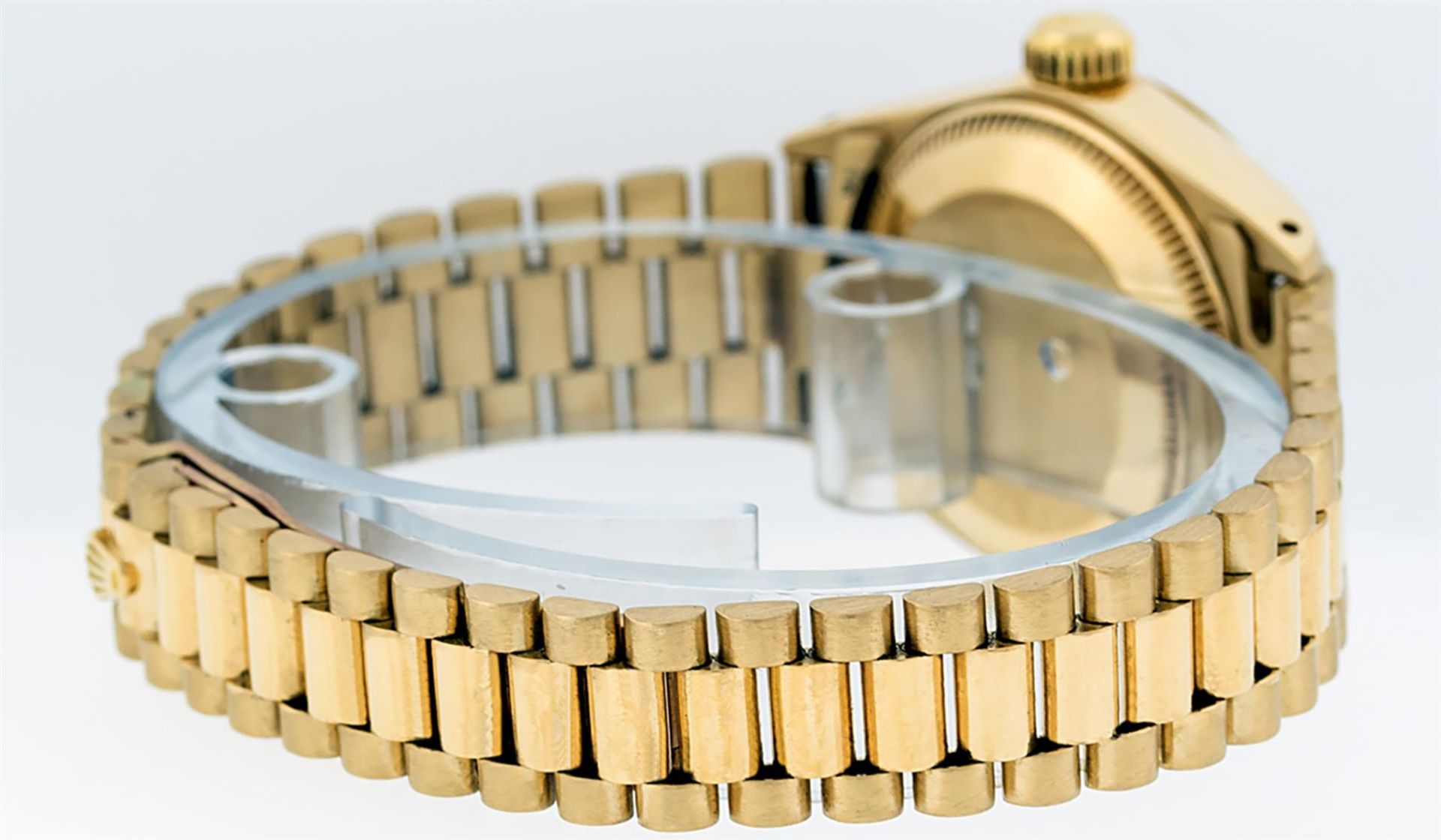 Rolex Ladies 18K Yellow Gold Champagne Diamond Datejust President Wristwatch - Image 7 of 9