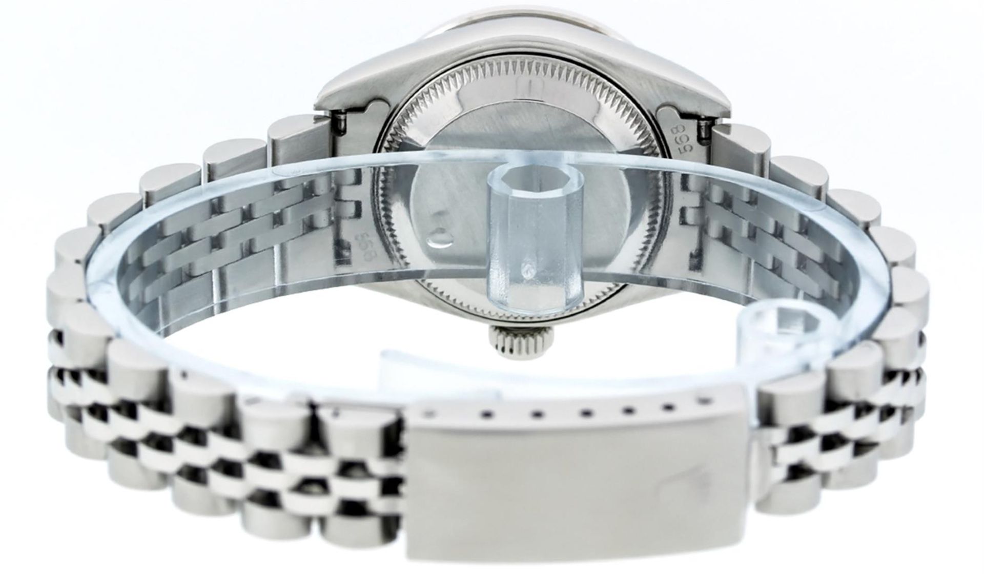 Rolex Ladies Stainless Steel Quickset MOP Diamond Lugs Oyster Datejust Wristwatc - Image 9 of 9