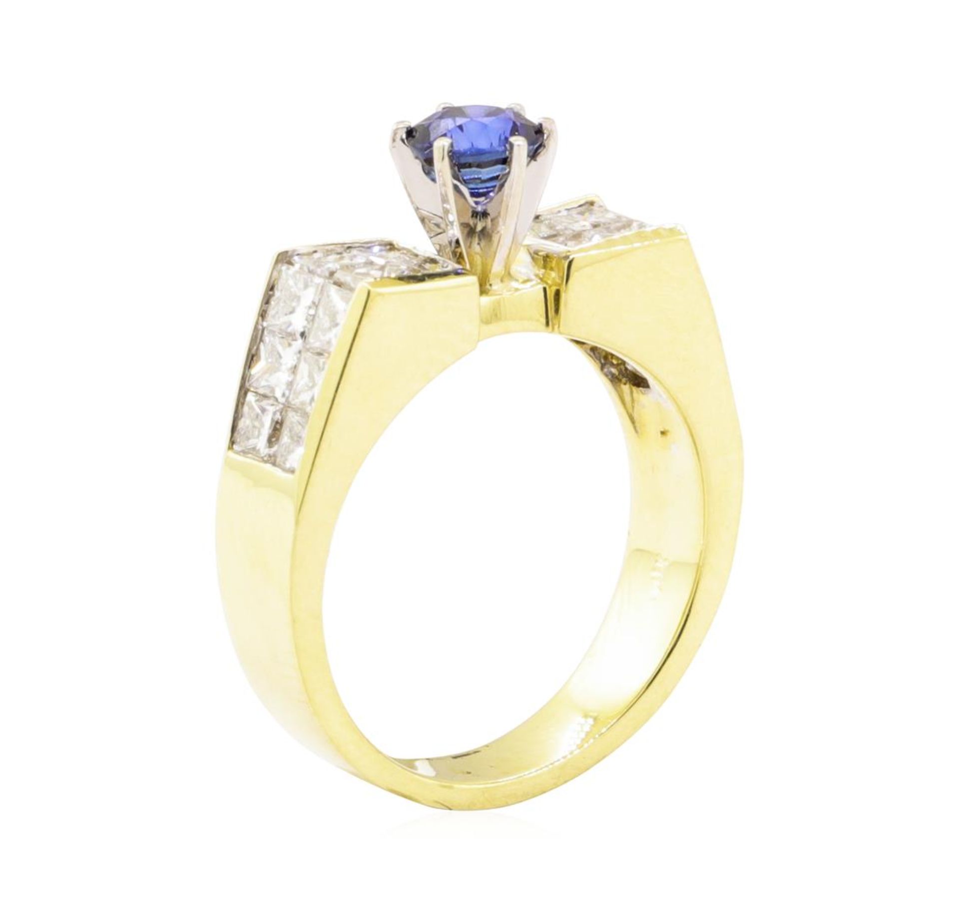 2.45 ctw Blue Sapphire And Diamond Ring - 18KT Yellow Gold - Image 4 of 5