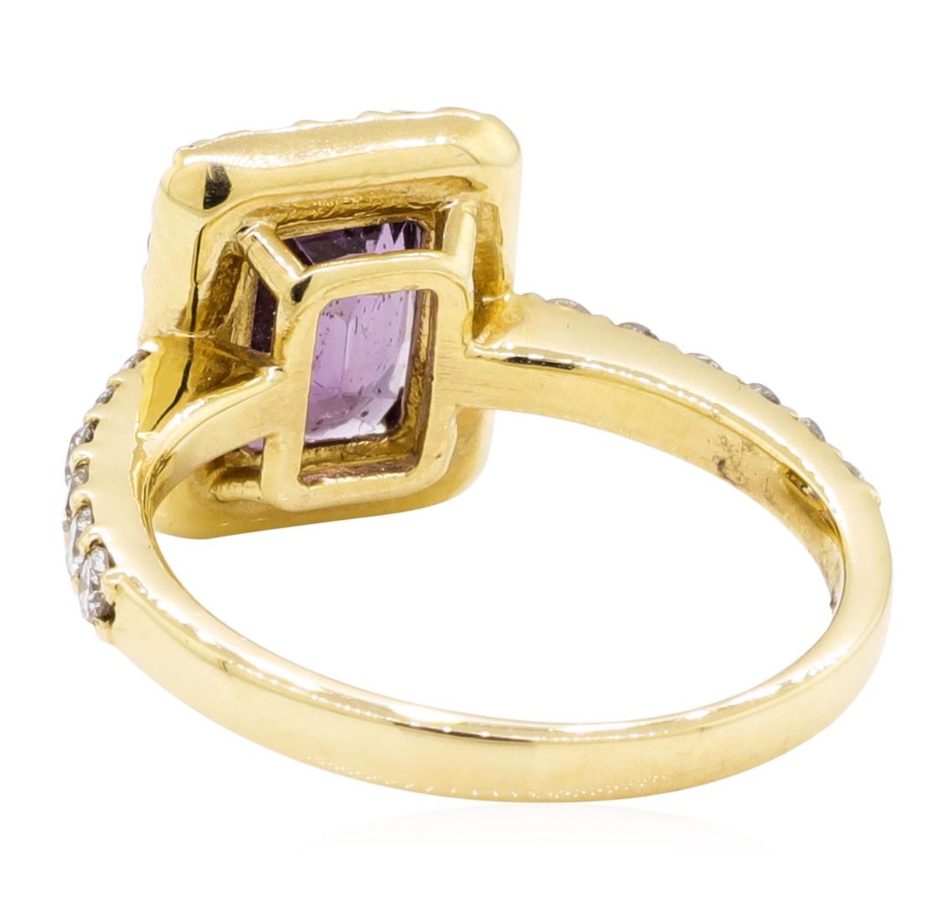 3.42 ctw Rectangular Cushion Brilliant Lavender Spinel And Round Brilliant Cut D - Image 3 of 5