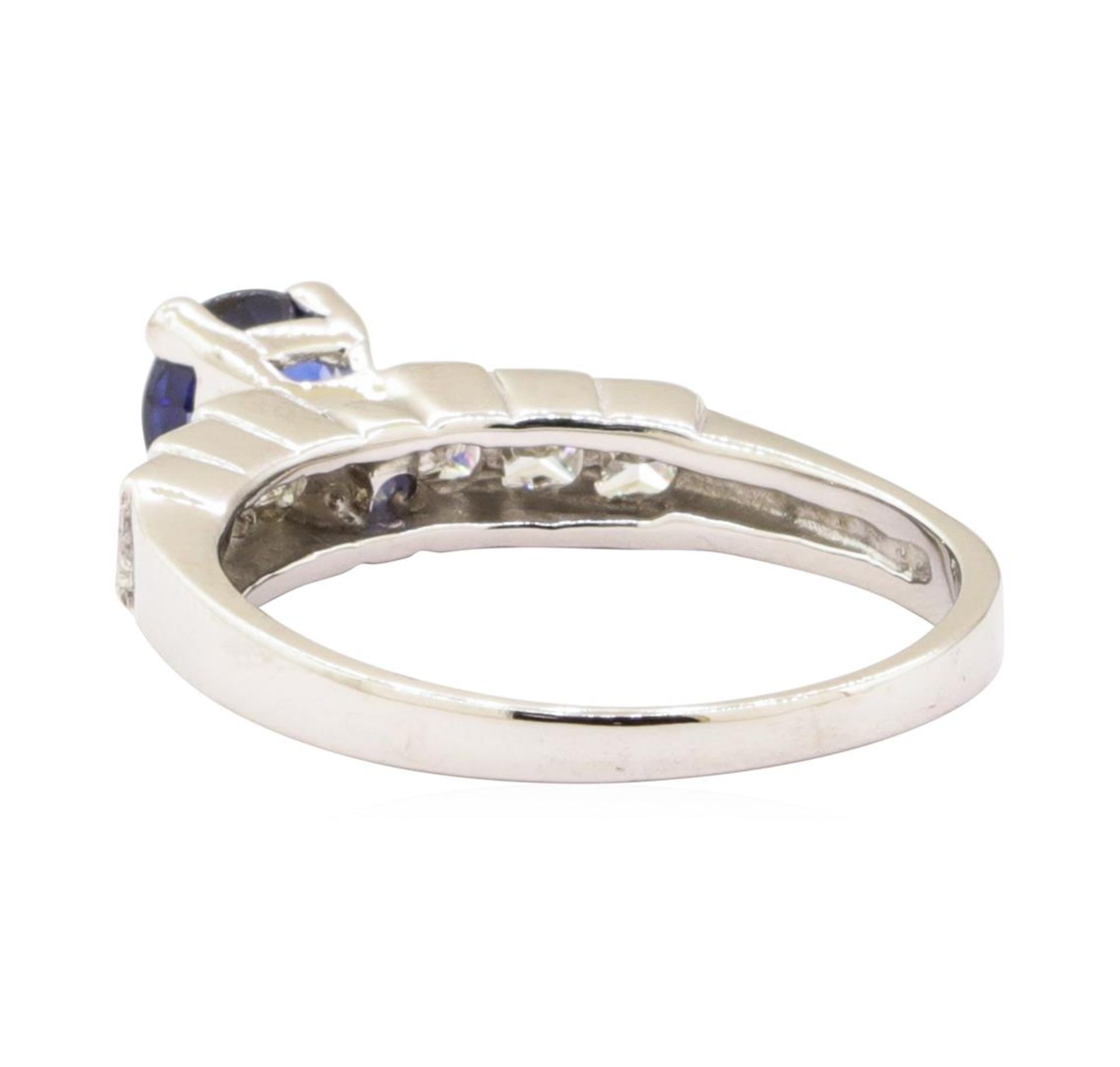 1.34 ctw Blue Sapphire and Diamond Ring - 14KT White Gold - Image 3 of 4