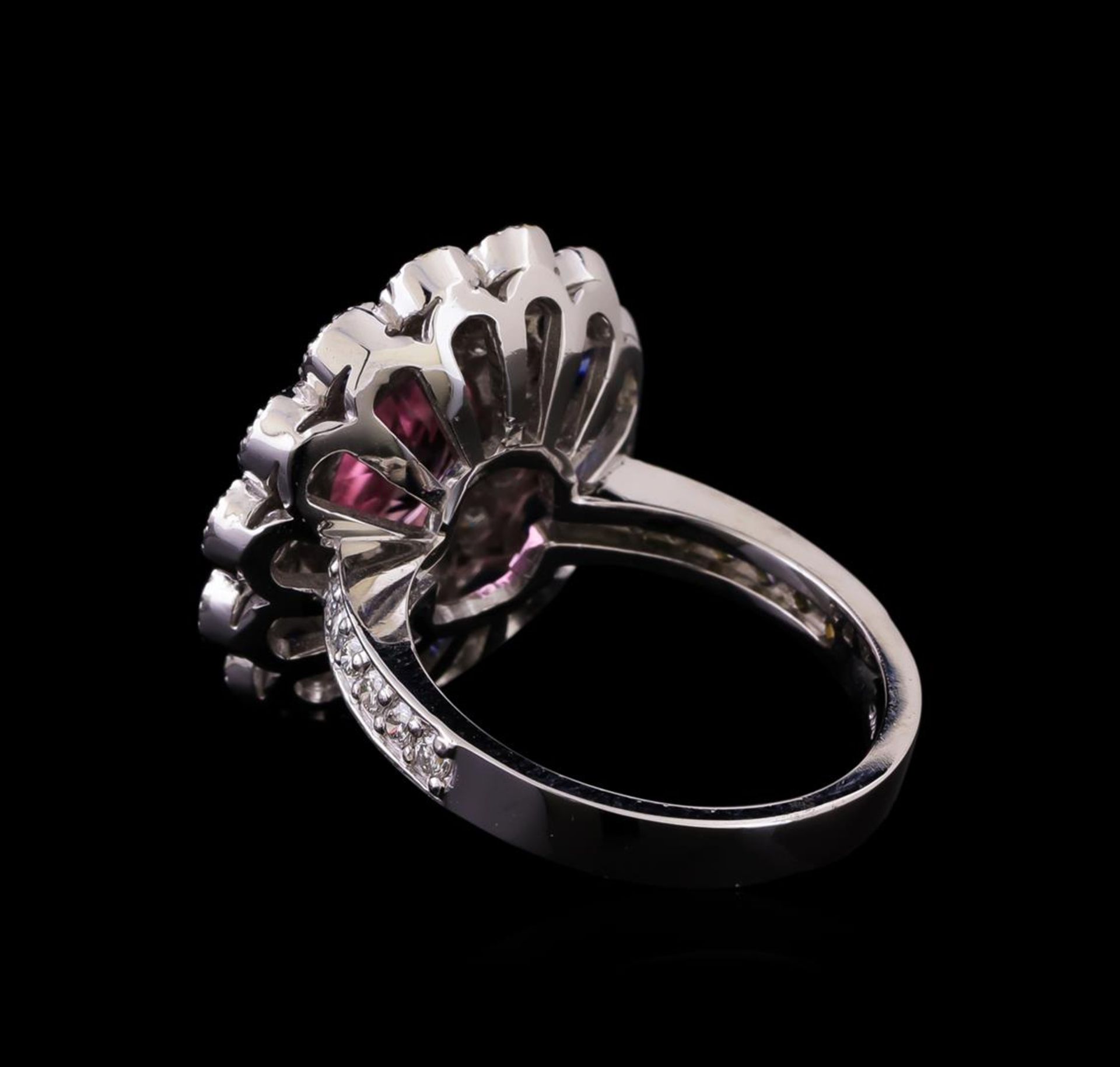 14KT White Gold 2.24 ctw Tourmaline, Sapphire and Diamond Ring - Image 3 of 5