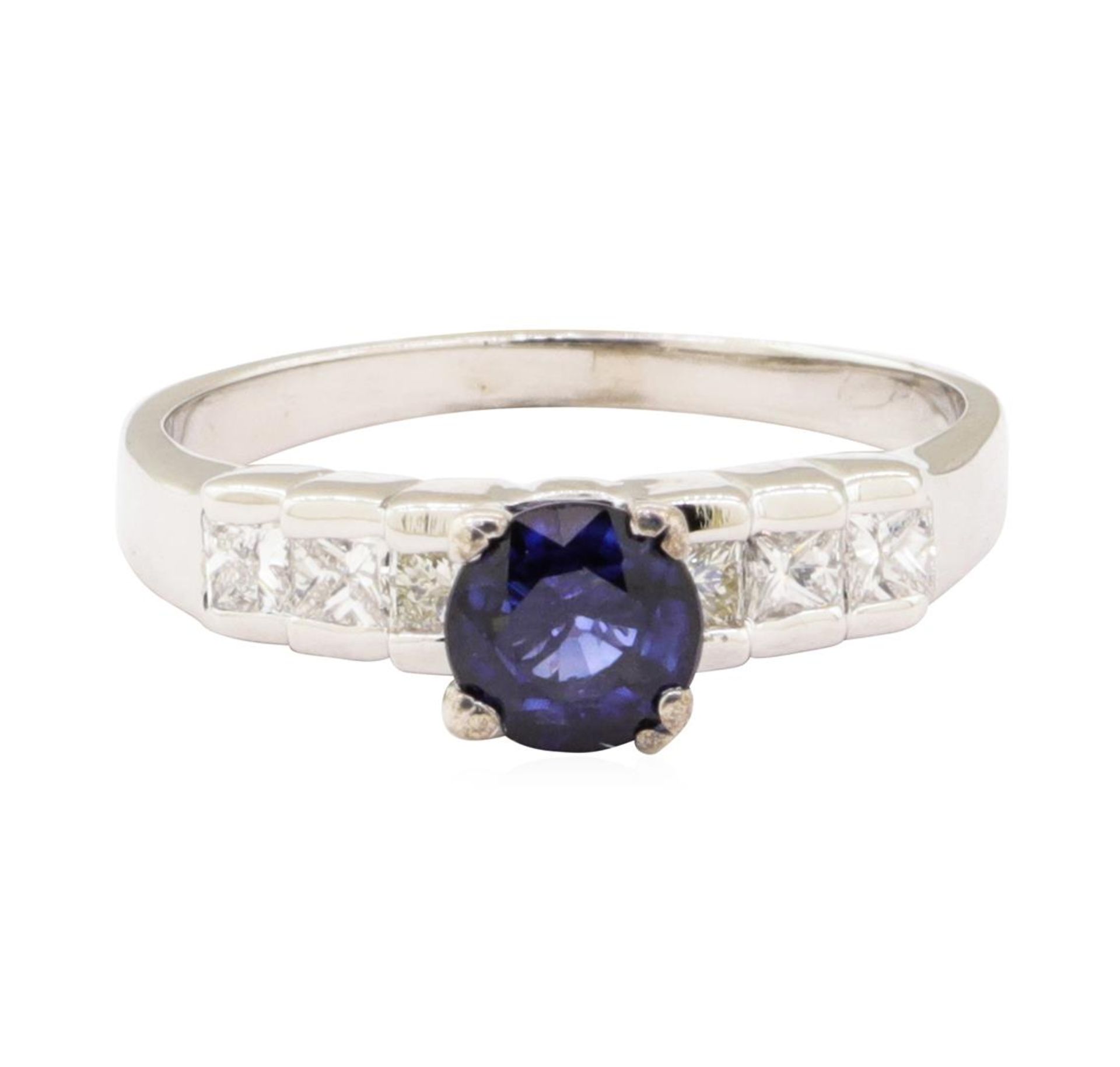 1.34 ctw Blue Sapphire and Diamond Ring - 14KT White Gold - Image 2 of 4