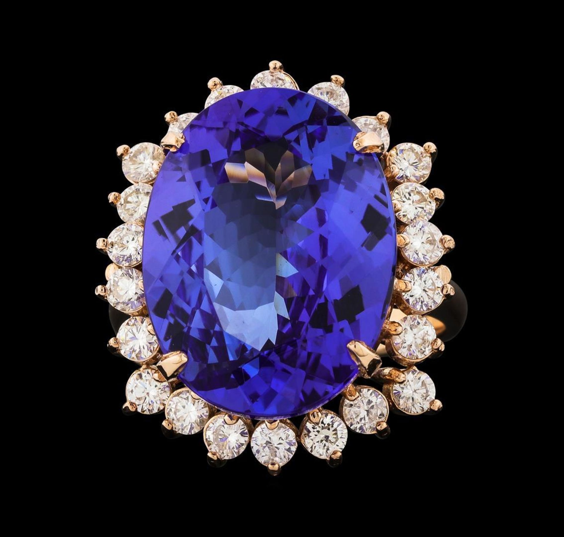 14.54 ctw Tanzanite and Diamond Ring - 14KT Rose Gold - Image 2 of 5