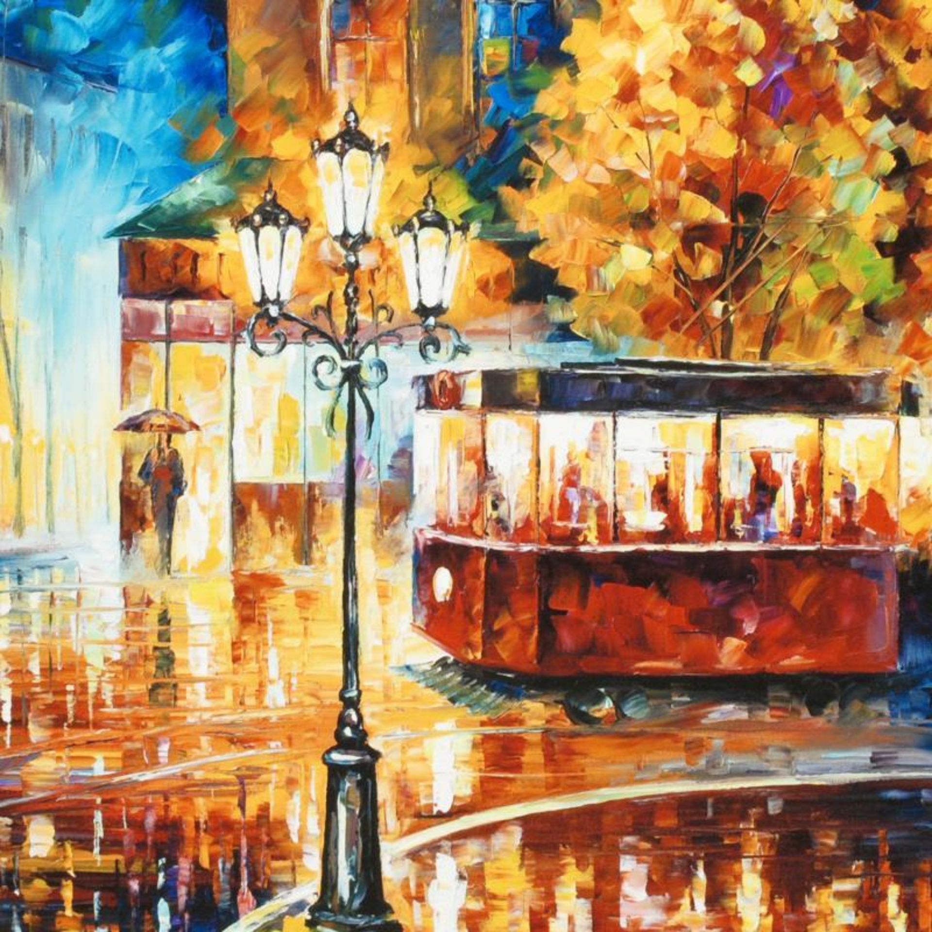 Night Trolley by Afremov (1955-2019) - Image 2 of 3