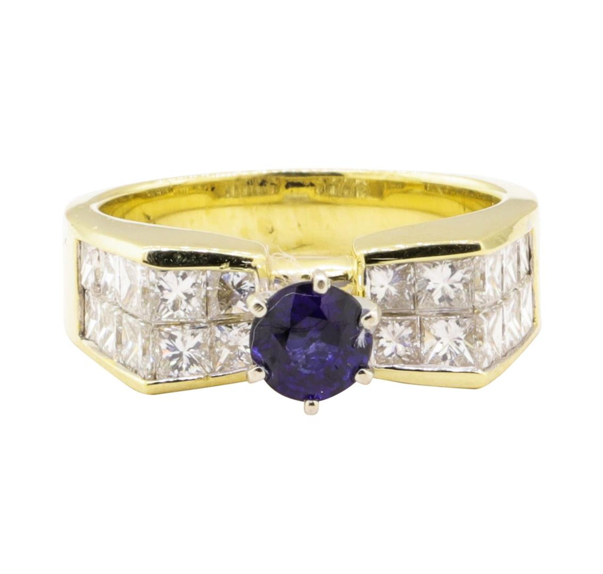 2.45 ctw Blue Sapphire And Diamond Ring - 18KT Yellow Gold - Image 2 of 5