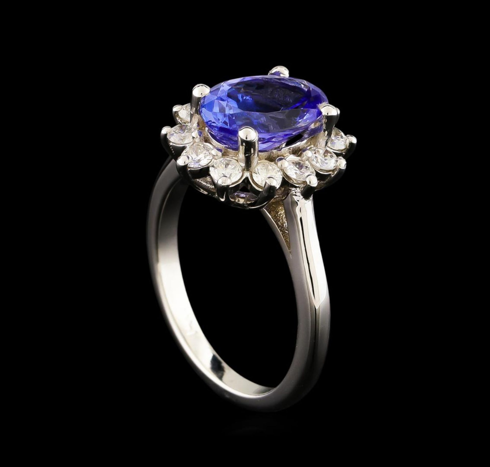 2.61 ctw Tanzanite and Diamond Ring - 14KT White Gold - Image 4 of 5