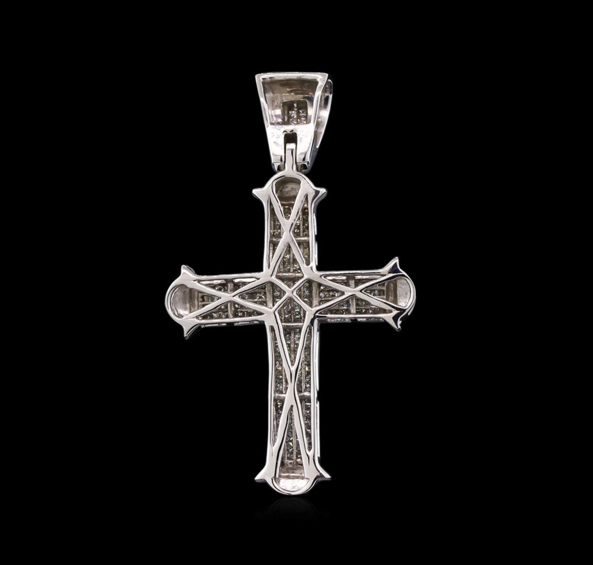 3.00 ctw Diamond Cross Pendant - 14KT White Gold - Image 2 of 3