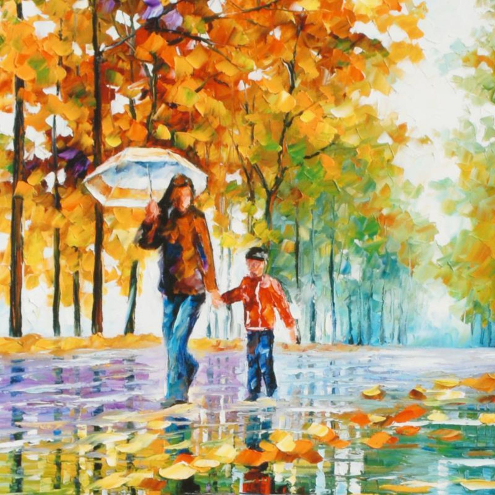 Stroll in an Autumn Park by Afremov (1955-2019) - Image 2 of 3