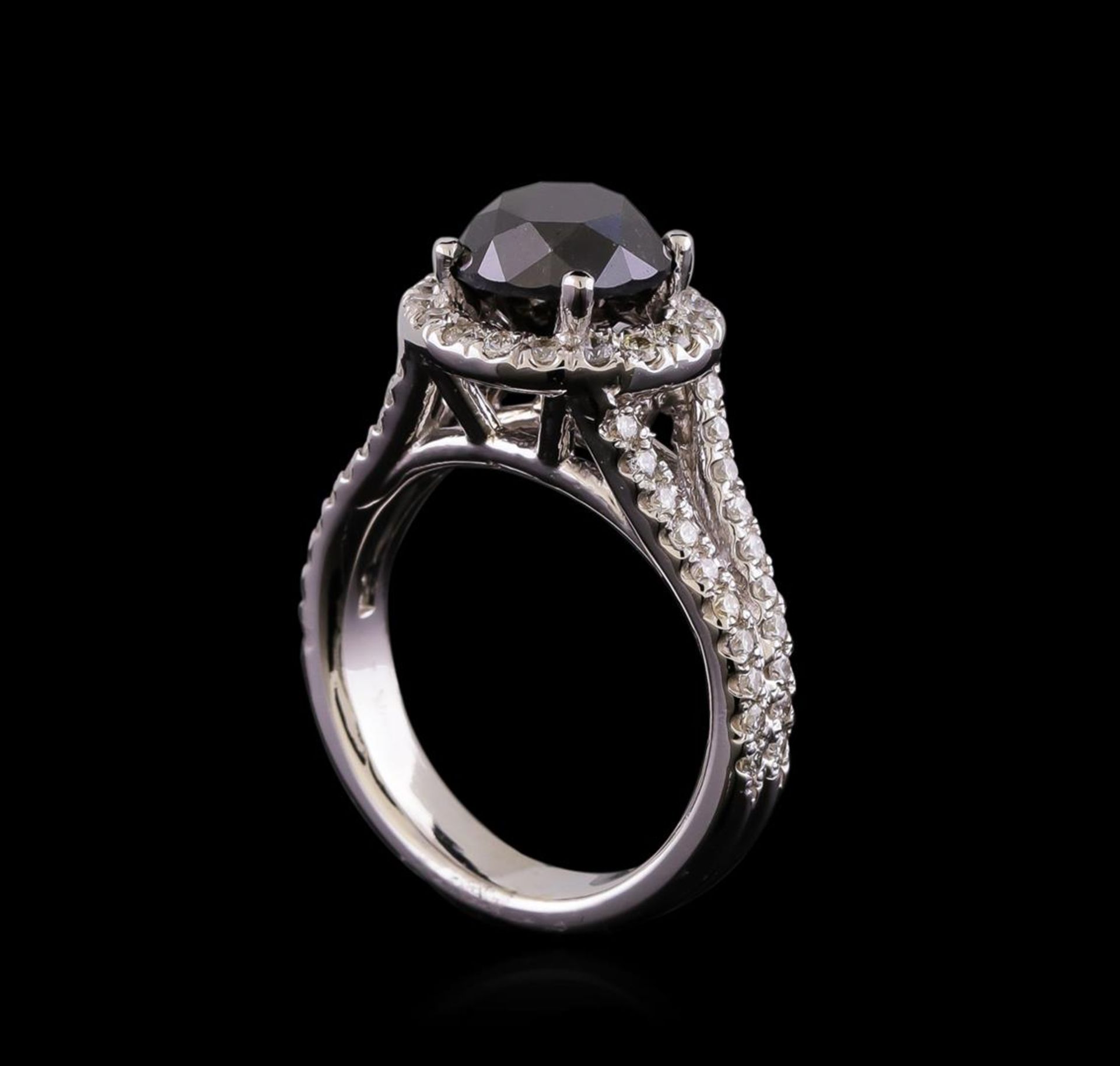 3.58 ctw Black Diamond Ring - 14KT White Gold - Image 4 of 5