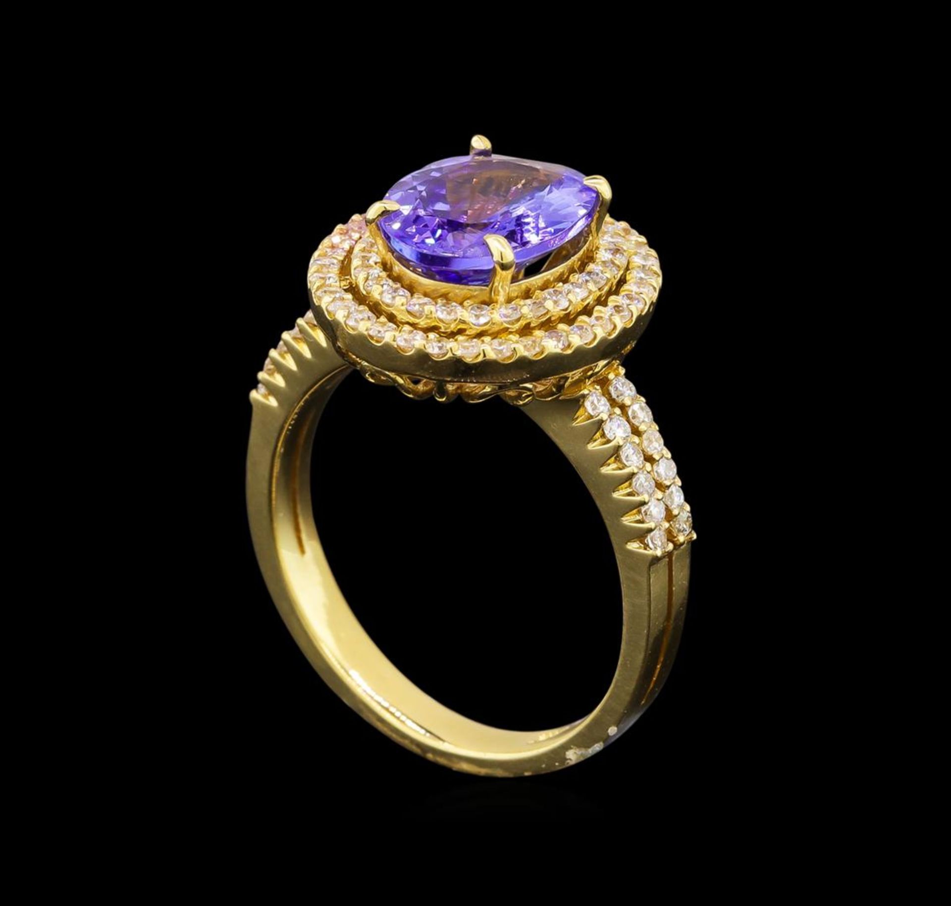 14KT Yellow Gold 3.02 ctw Tanzanite and Diamond Ring - Image 4 of 5