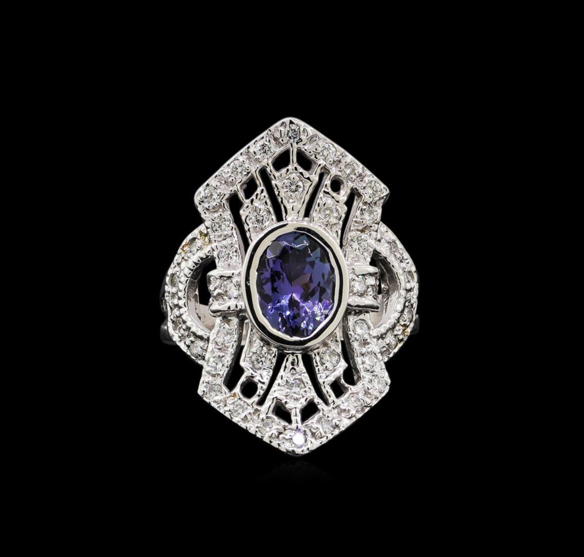 1.84 ctw Tanzanite and Diamond Ring - 14KT White Gold - Image 2 of 5