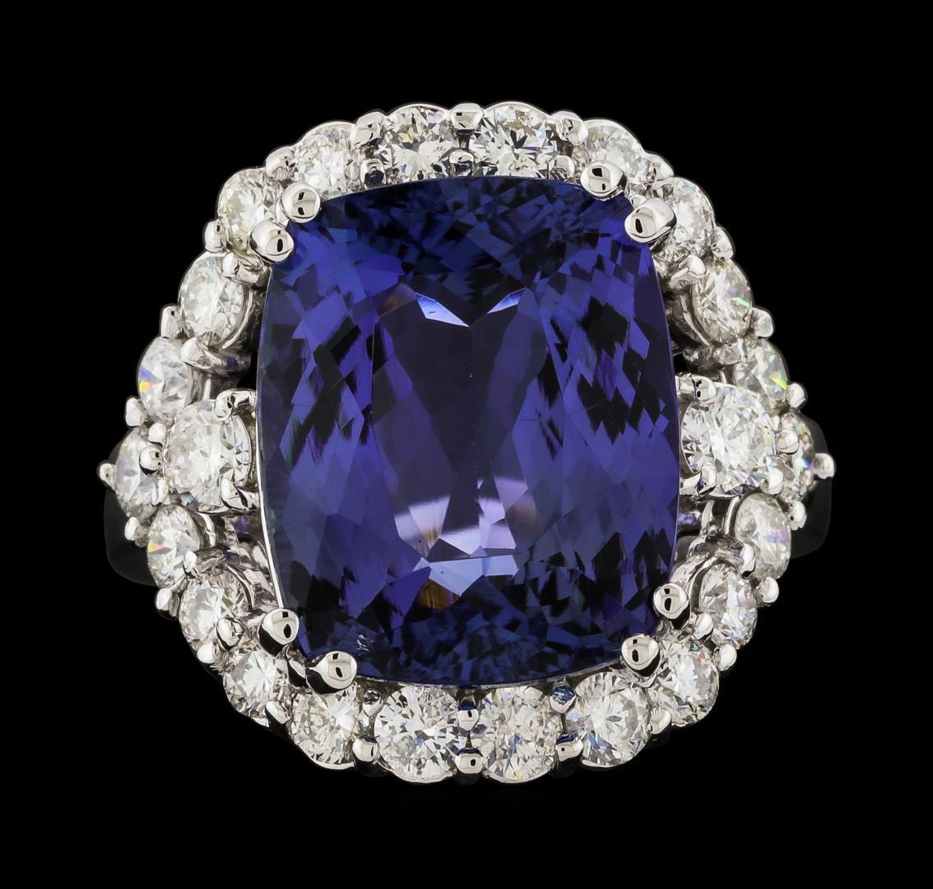 9.88 ctw Tanzanite and Diamond Ring - 14KT White Gold - Image 2 of 5