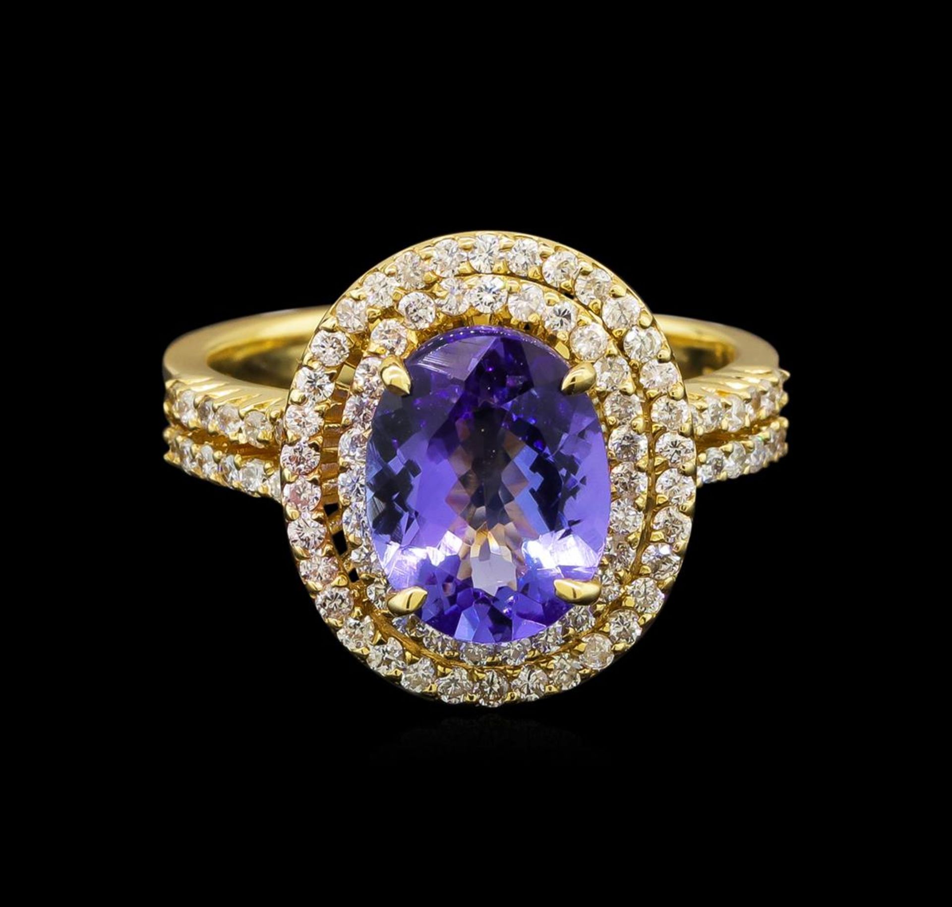 14KT Yellow Gold 3.02 ctw Tanzanite and Diamond Ring - Image 2 of 5