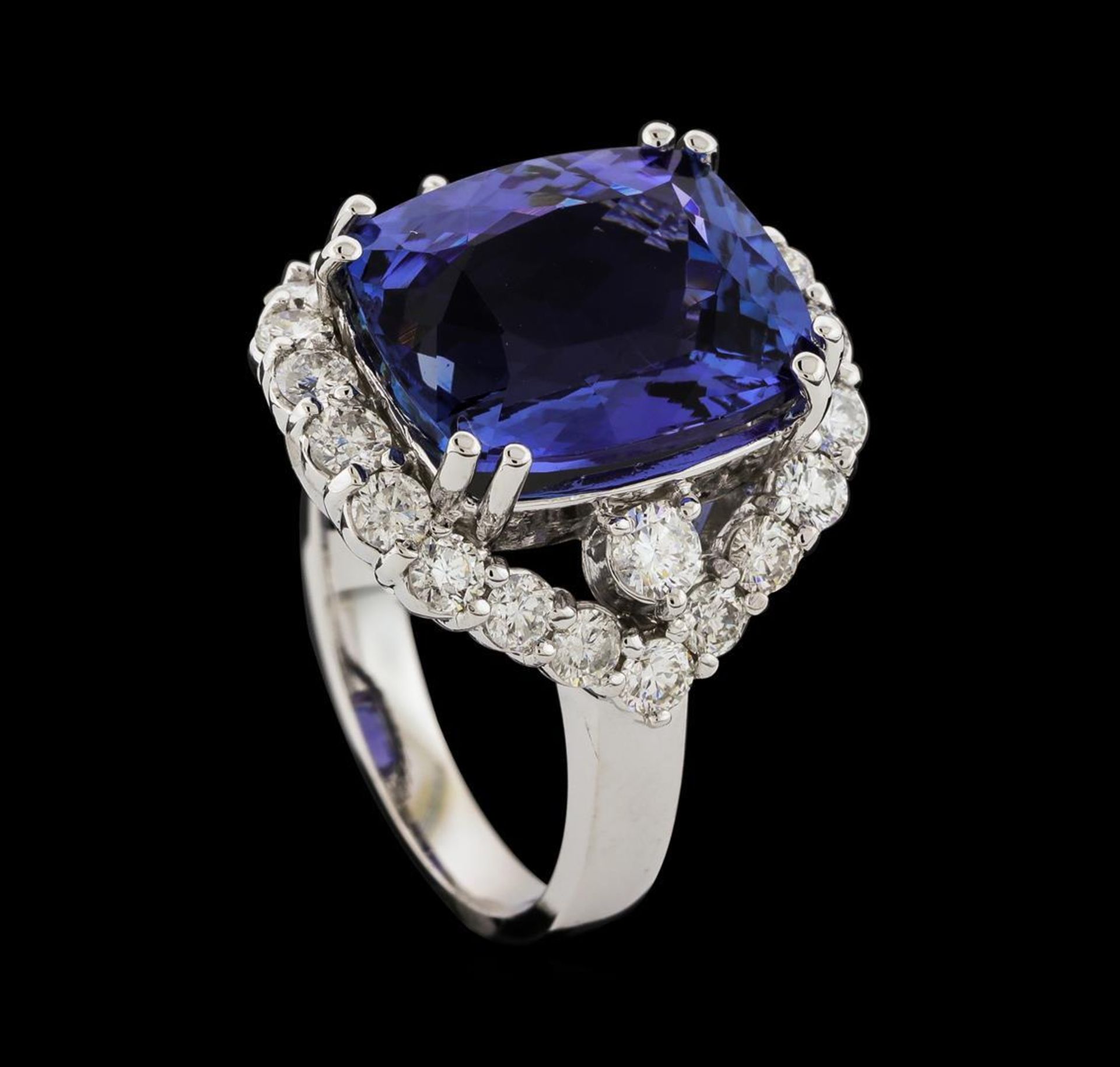 9.88 ctw Tanzanite and Diamond Ring - 14KT White Gold - Image 4 of 5