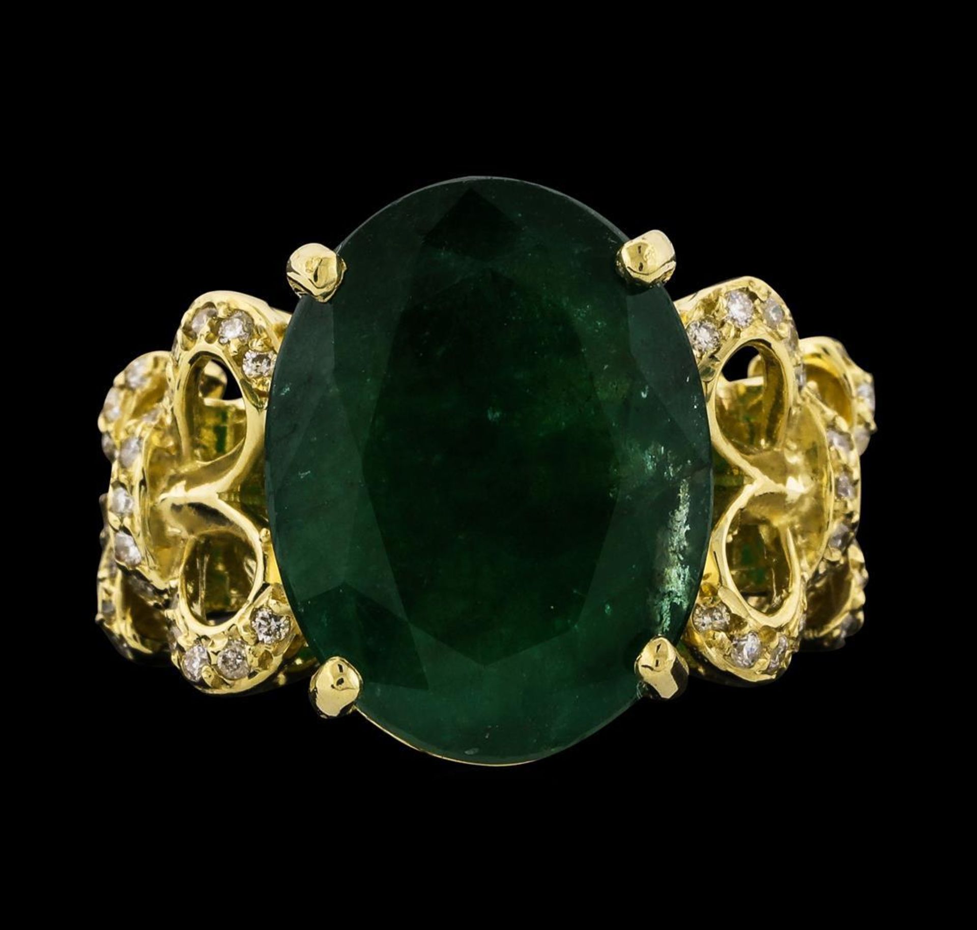 8.71 ctw Emerald and Diamond Ring - 14KT Yellow Gold - Image 2 of 5