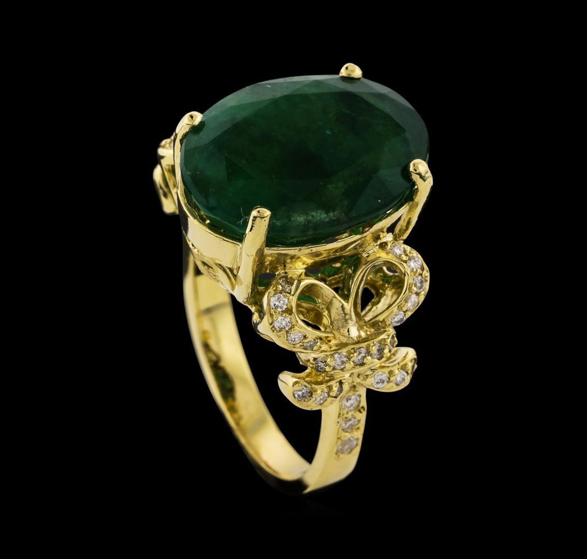 8.71 ctw Emerald and Diamond Ring - 14KT Yellow Gold - Image 4 of 5