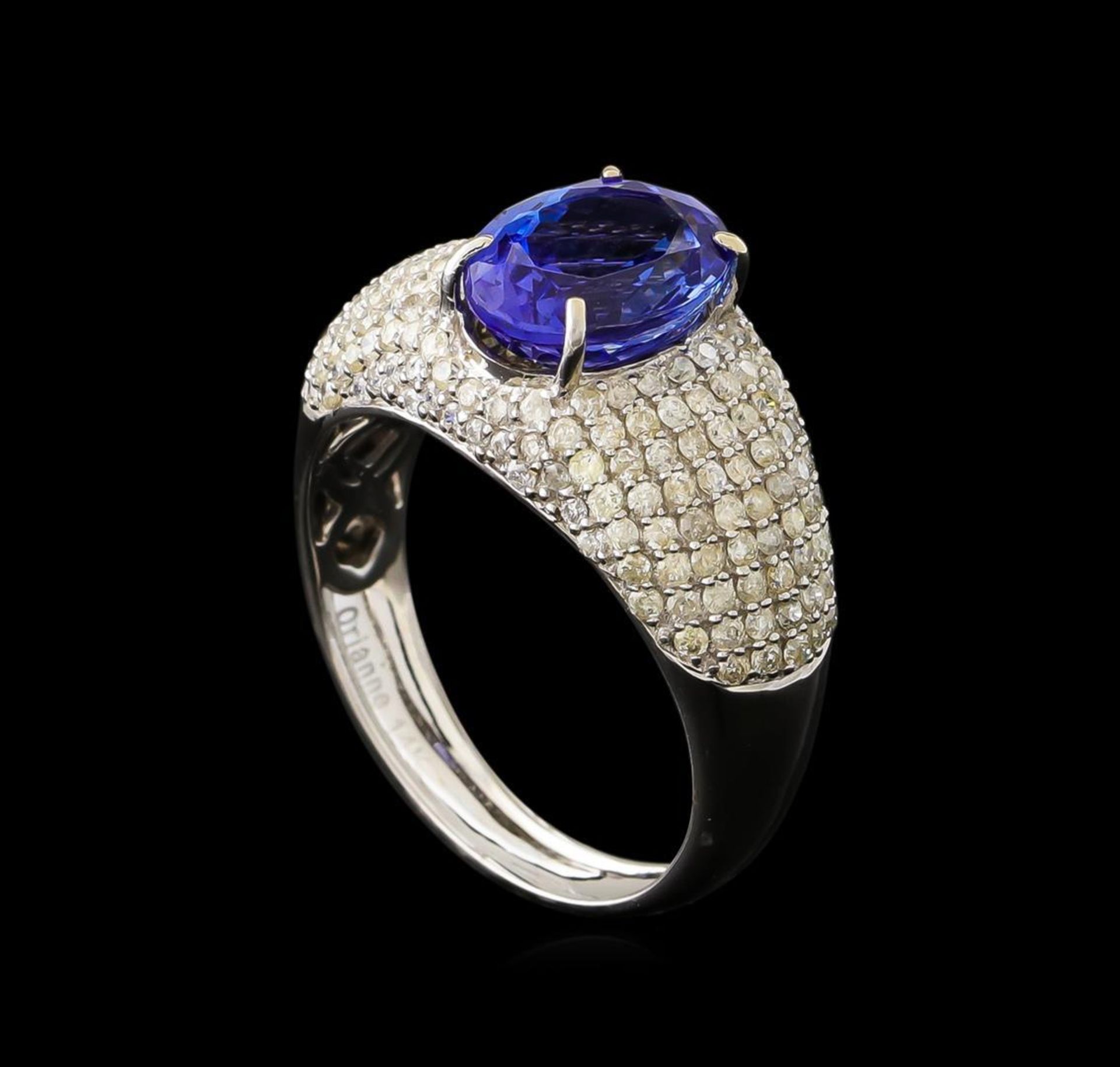 2.77 ctw Tanzanite and Diamond Ring - 14KT White Gold - Image 4 of 5