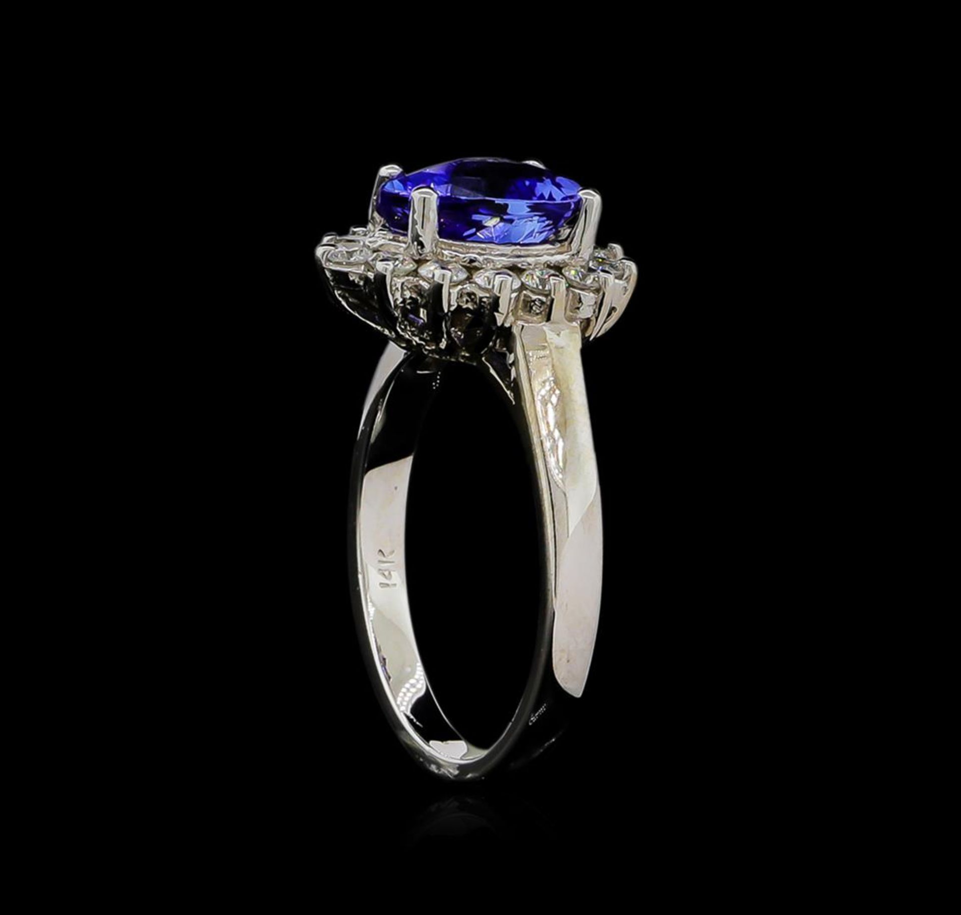 1.88 ctw Tanzanite and Diamond Ring - 14KT White Gold - Image 4 of 4