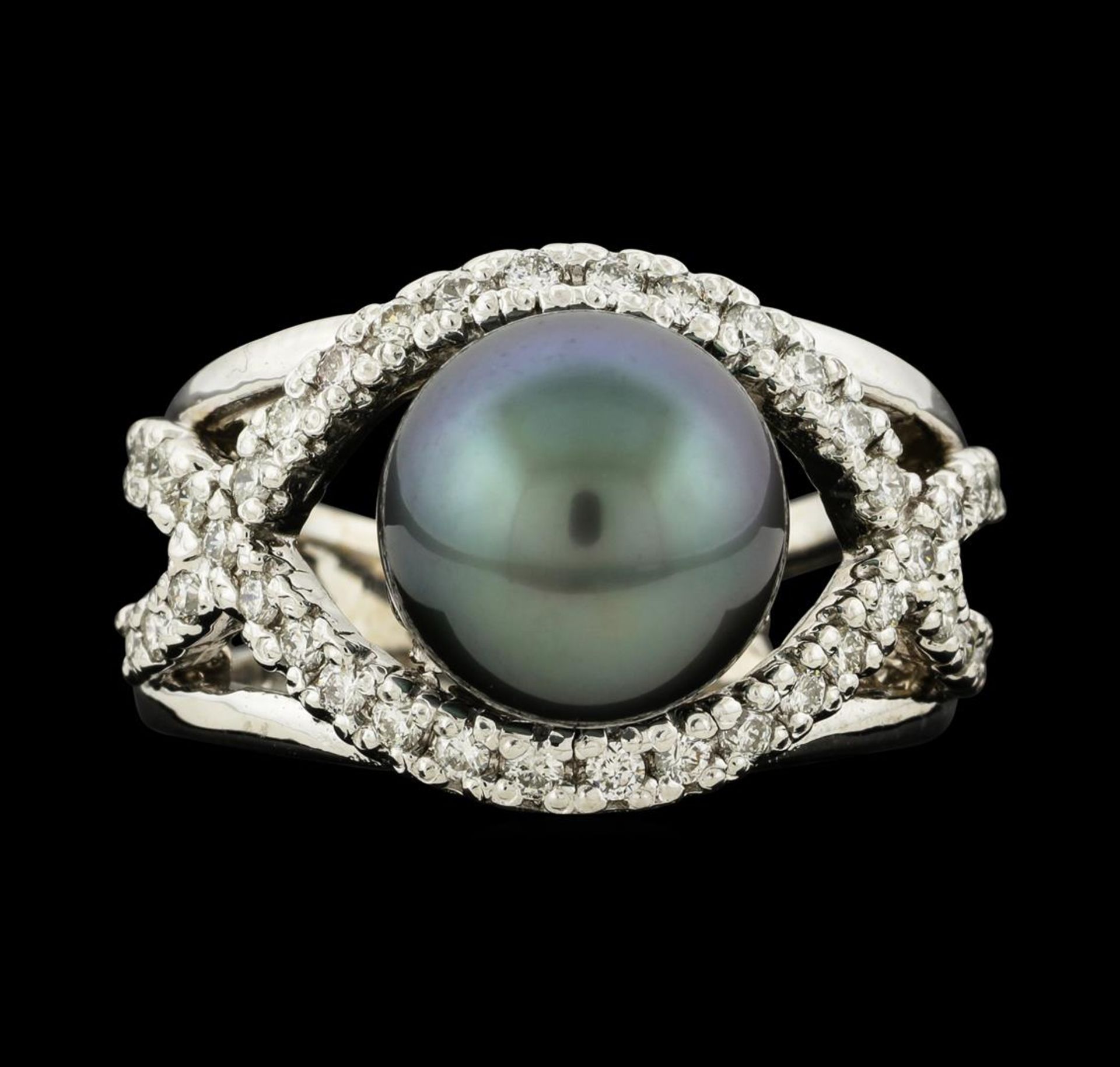 Pearl and Diamond Ring - 14KT White Gold - Image 2 of 4